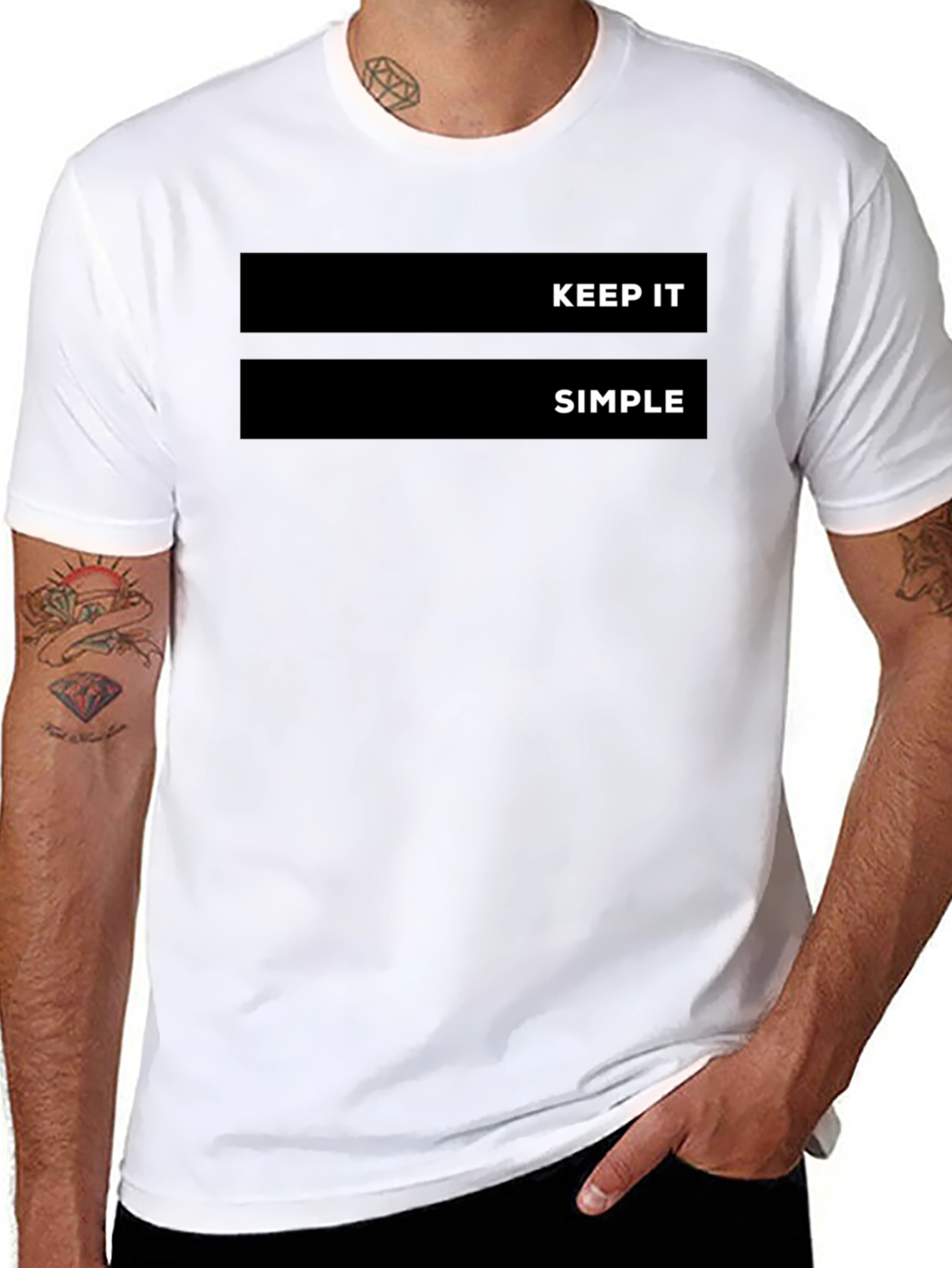 Keep It Simple Black Graphic Tee Shirt