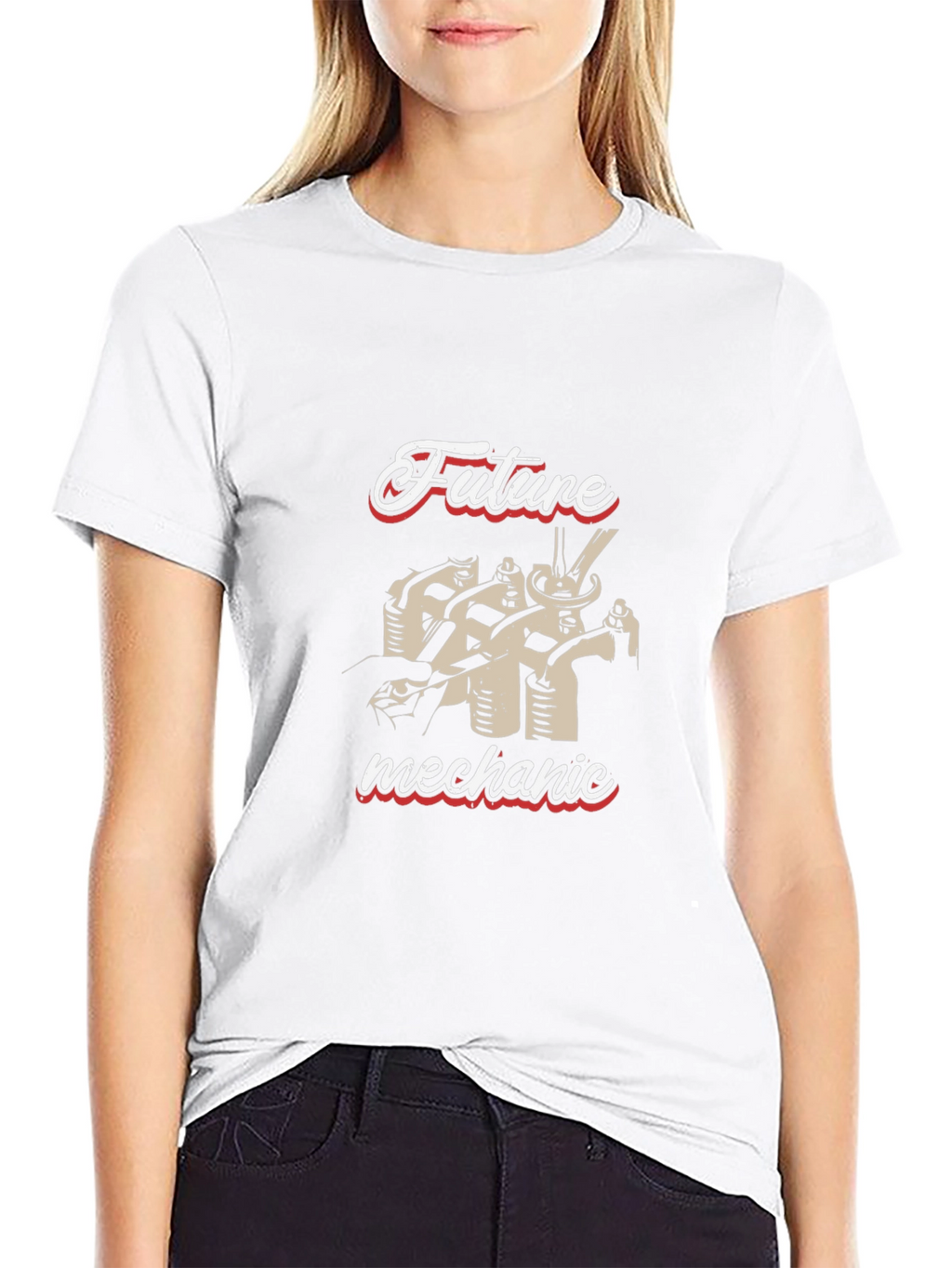 Future Mechanic Graphic Tee - Black Cotton T-Shirt
