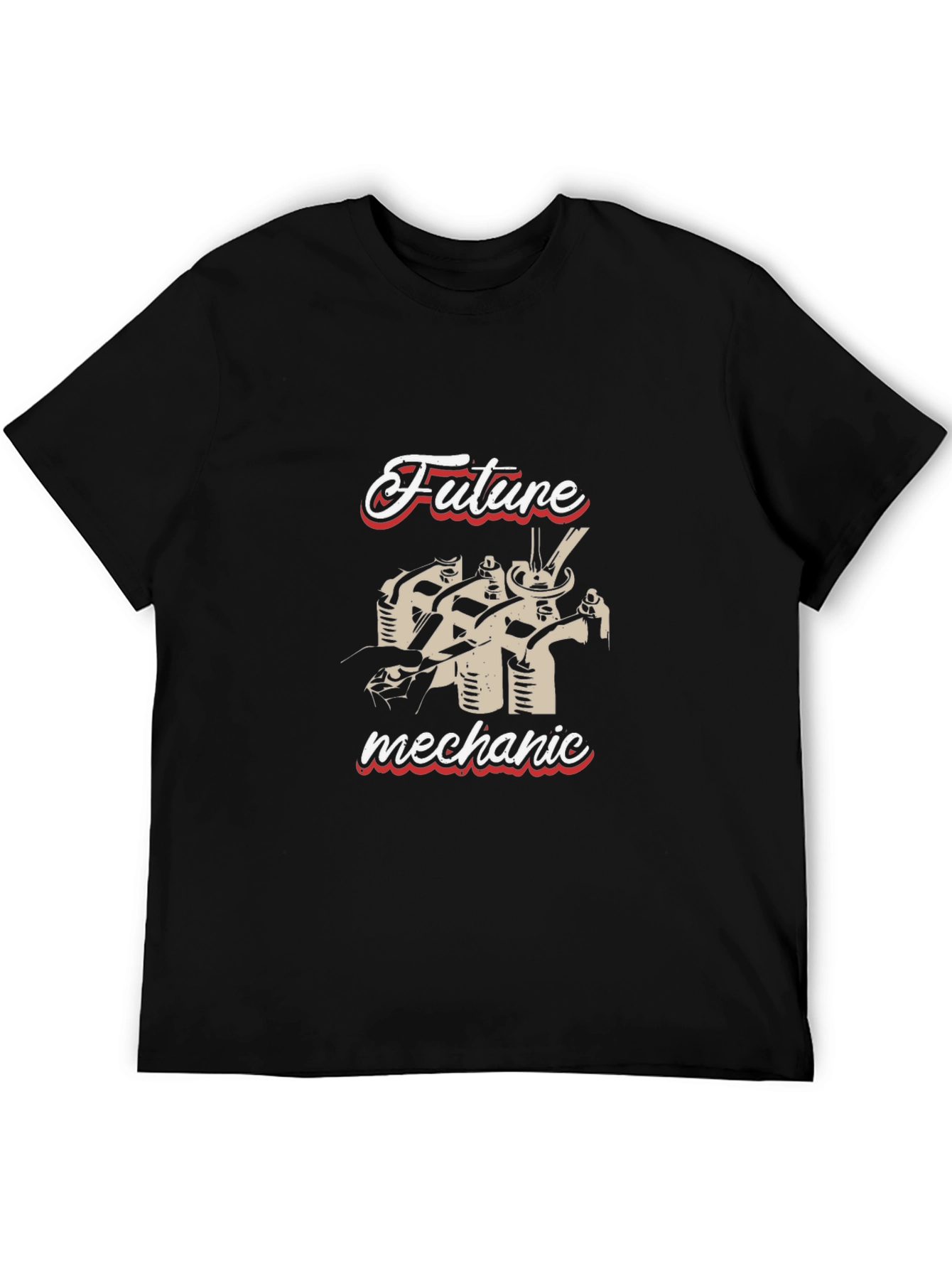 Future Mechanic Graphic Tee - Black Cotton T-Shirt