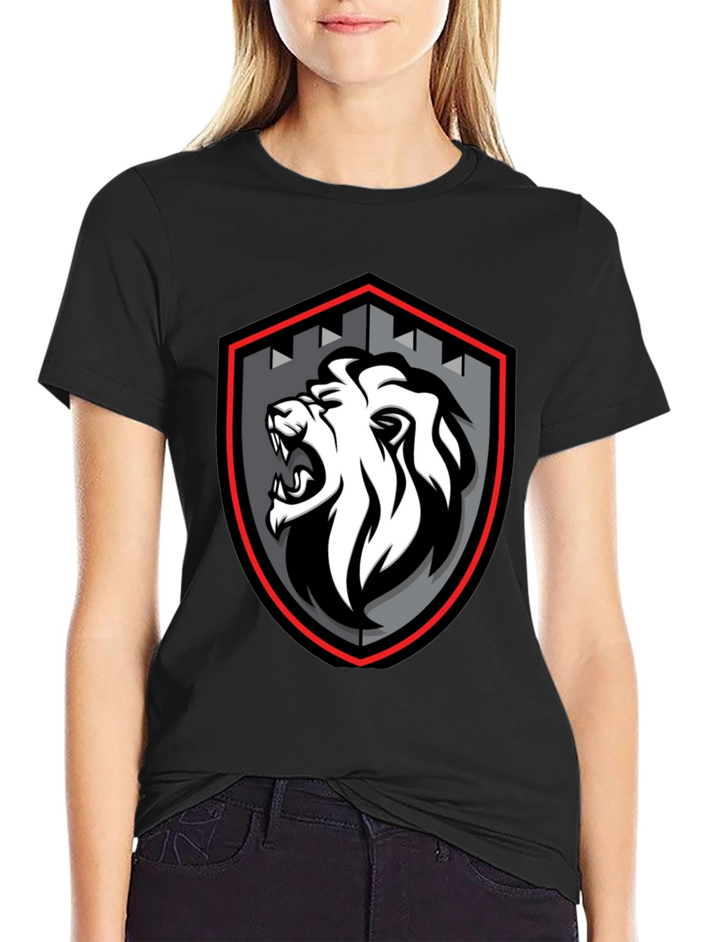 Lion Crest Graphic Black T-Shirt