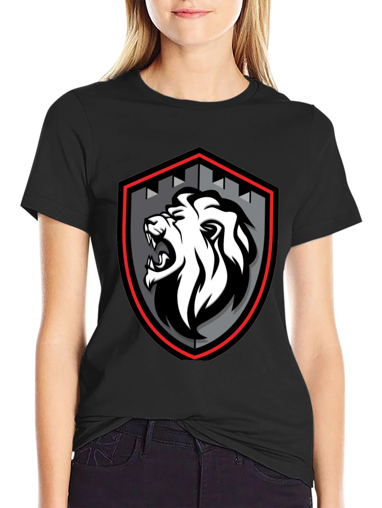 Lion Crest Graphic Black T-Shirt
