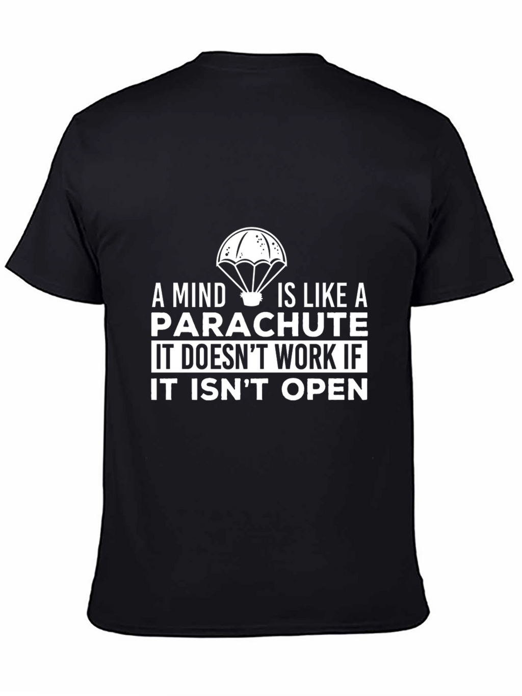 Mind Parachute Graphic T-Shirt - Black Casual Tee