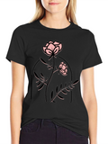 Rose Graphic Black T-Shirt