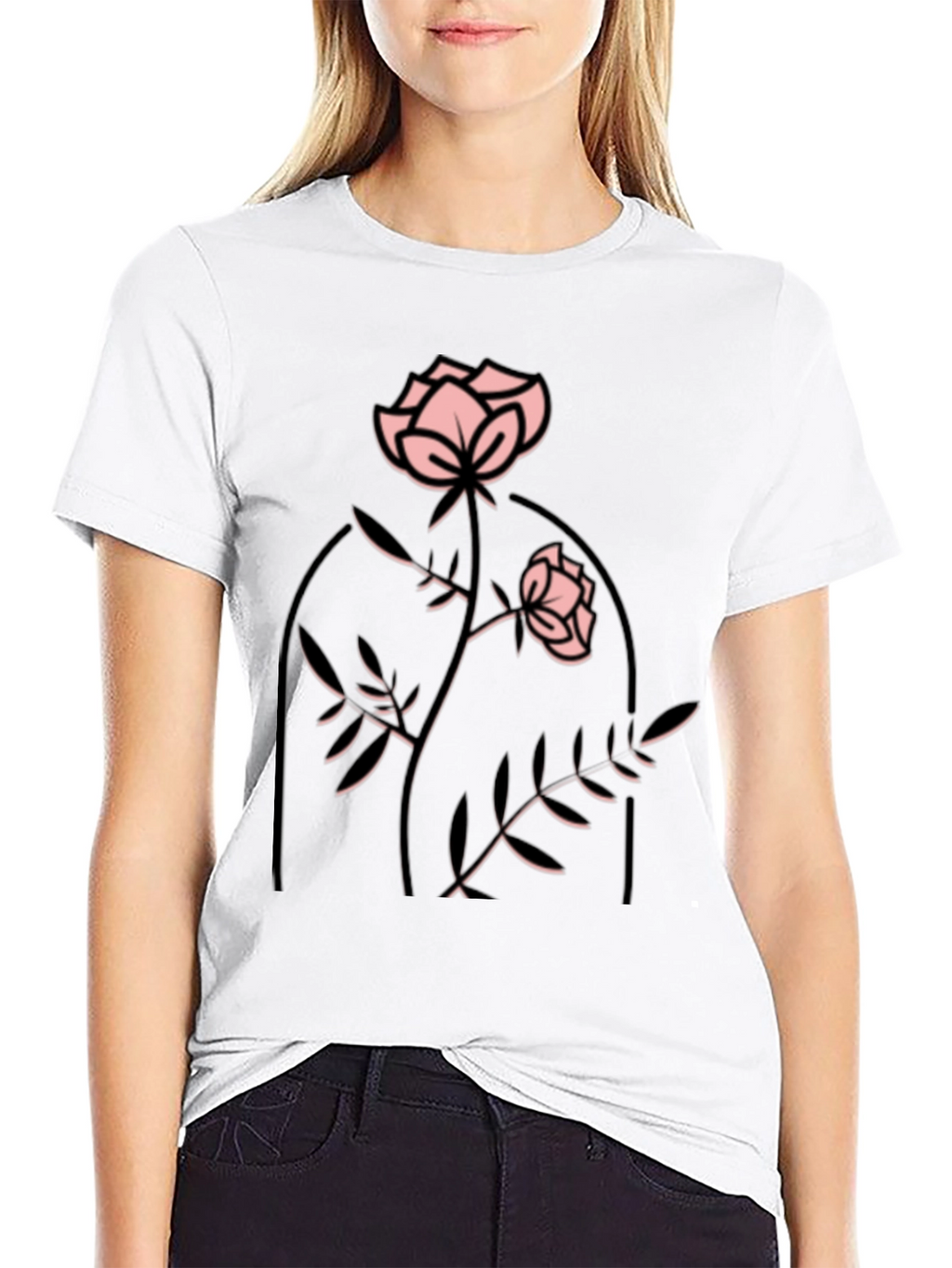 Rose Graphic Black T-Shirt