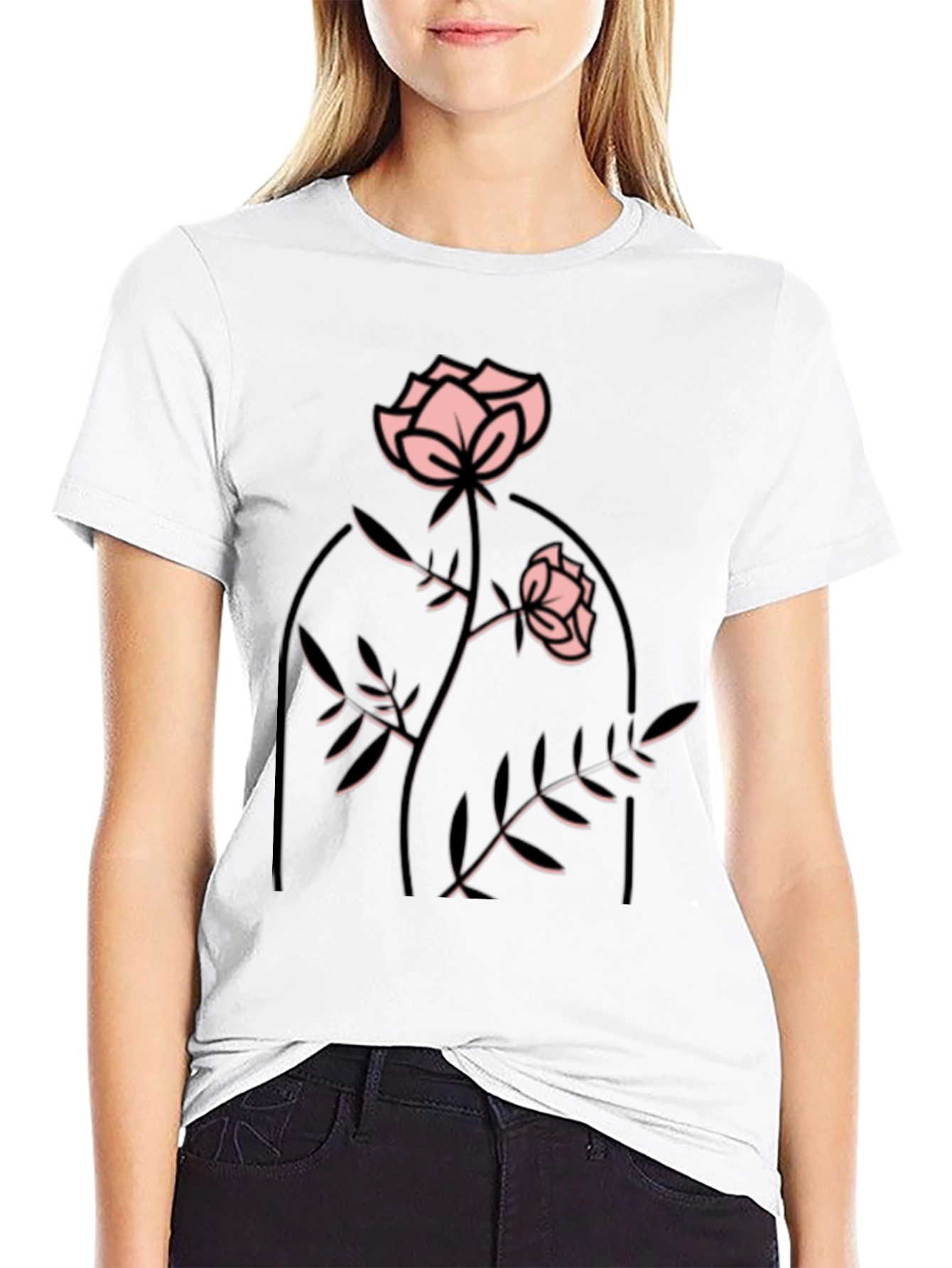 Rose Graphic Black T-Shirt