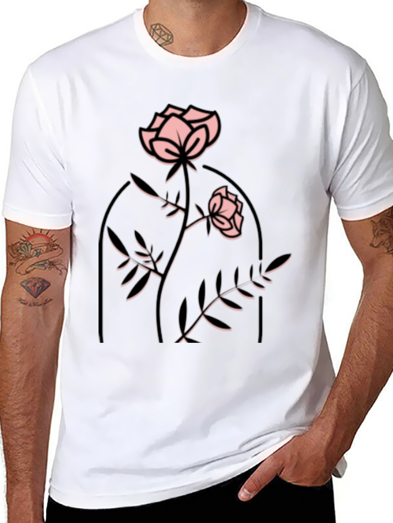 Rose Graphic Black T-Shirt