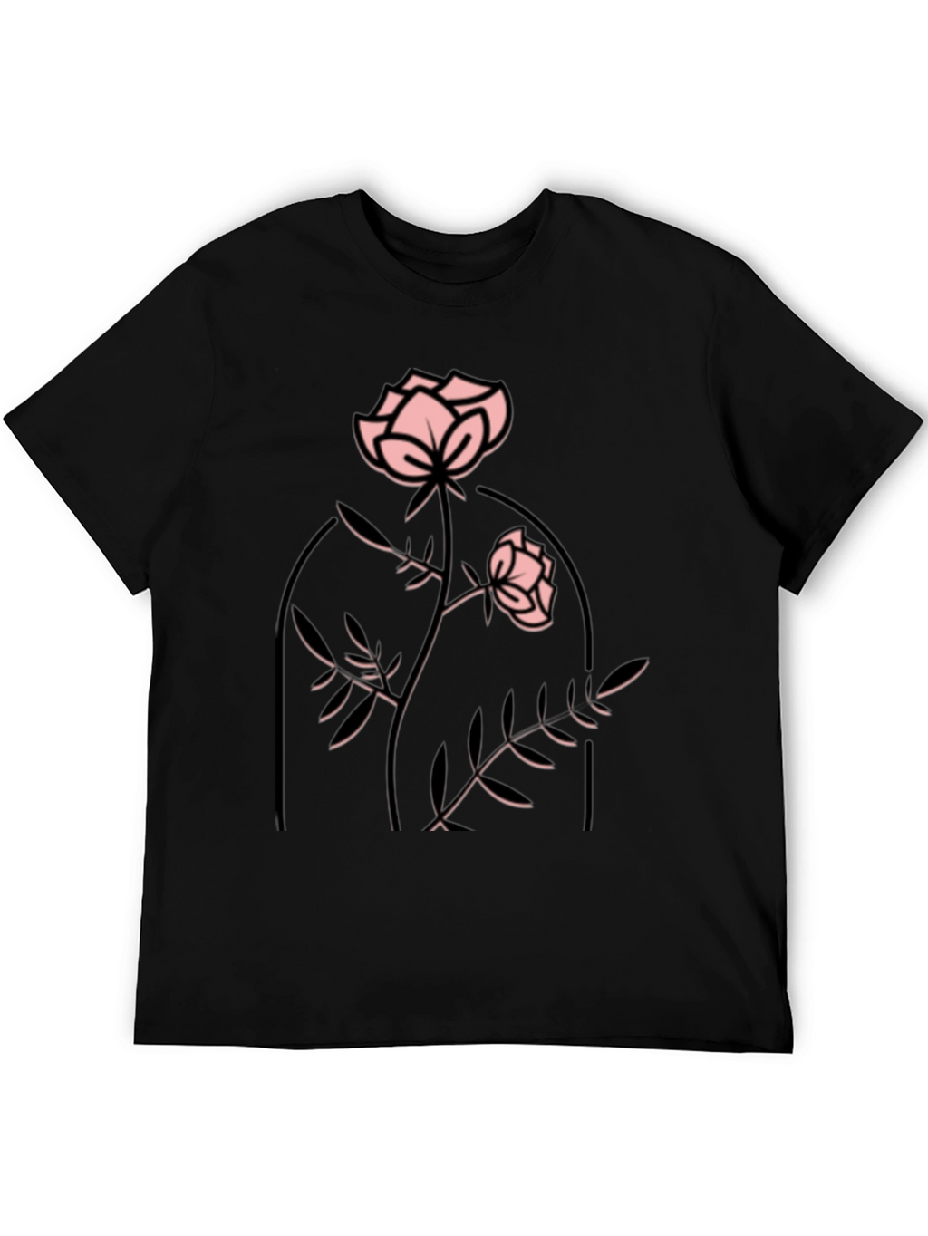 Rose Graphic Black T-Shirt