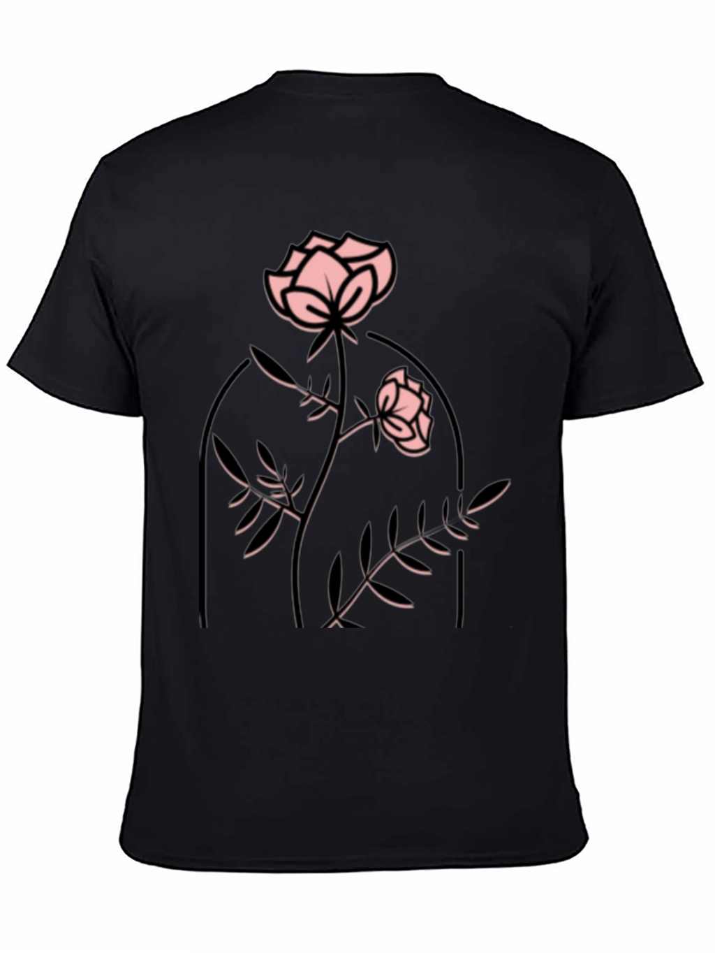 Rose Graphic Black T-Shirt
