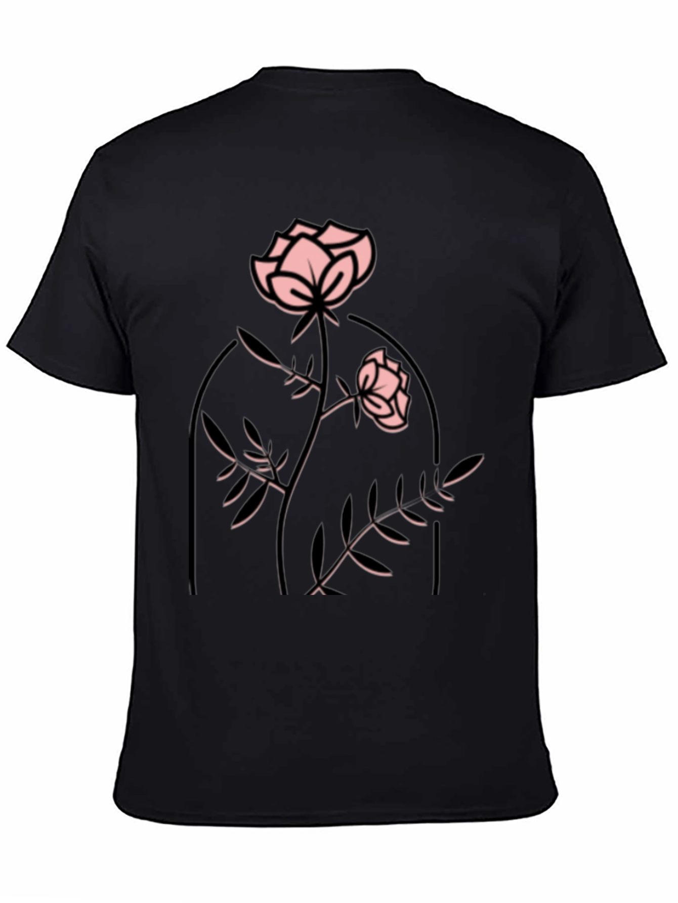 Rose Graphic Black T-Shirt