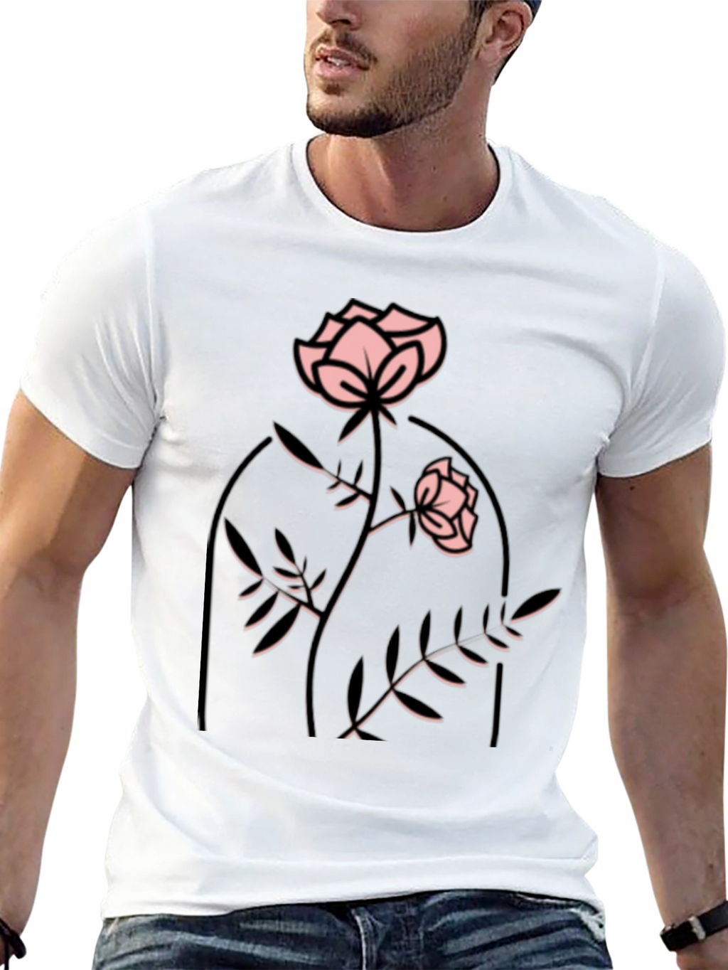 Rose Graphic Black T-Shirt