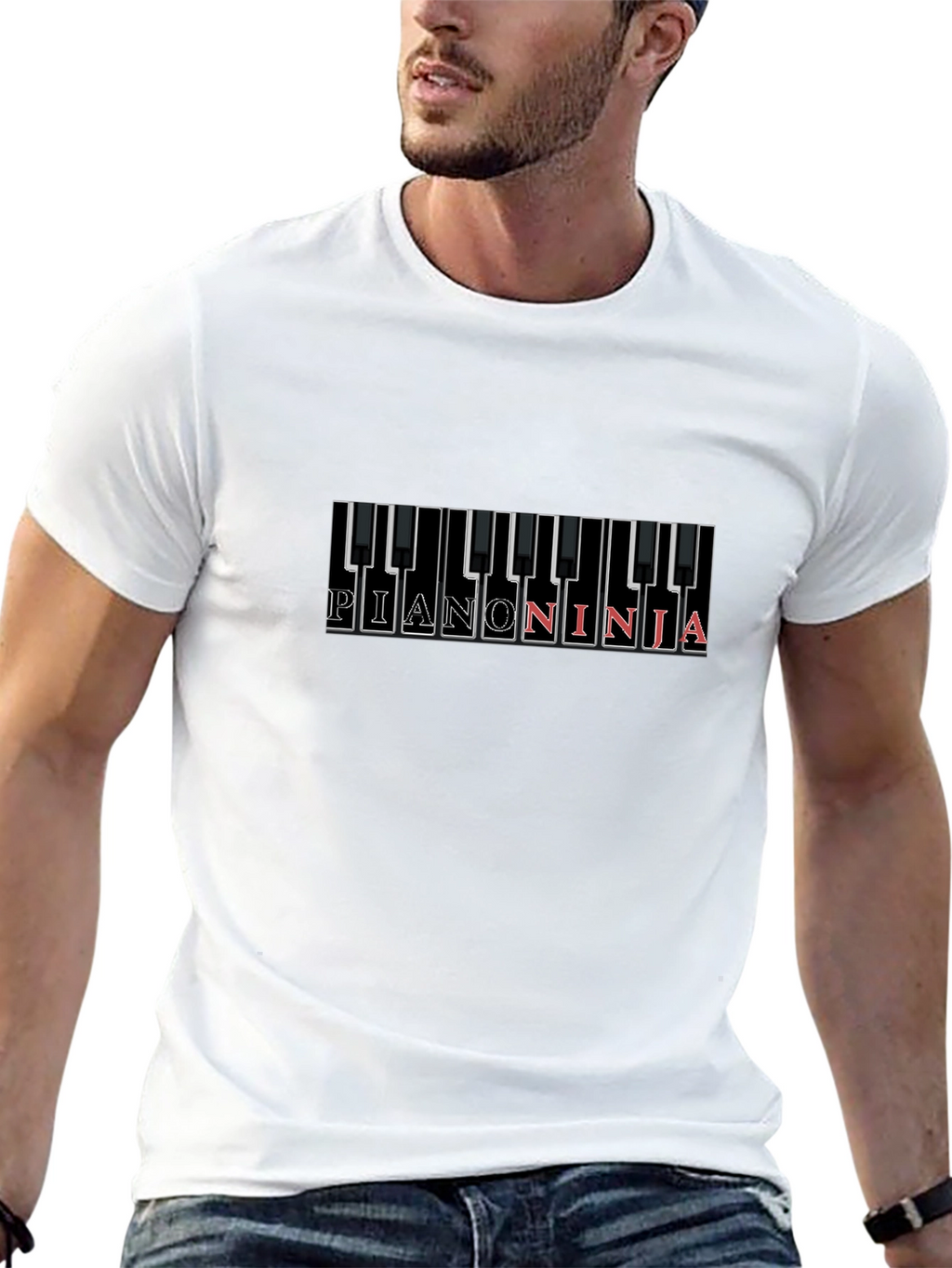 Piano Ninja Graphic Tee - Musician T-Shirt