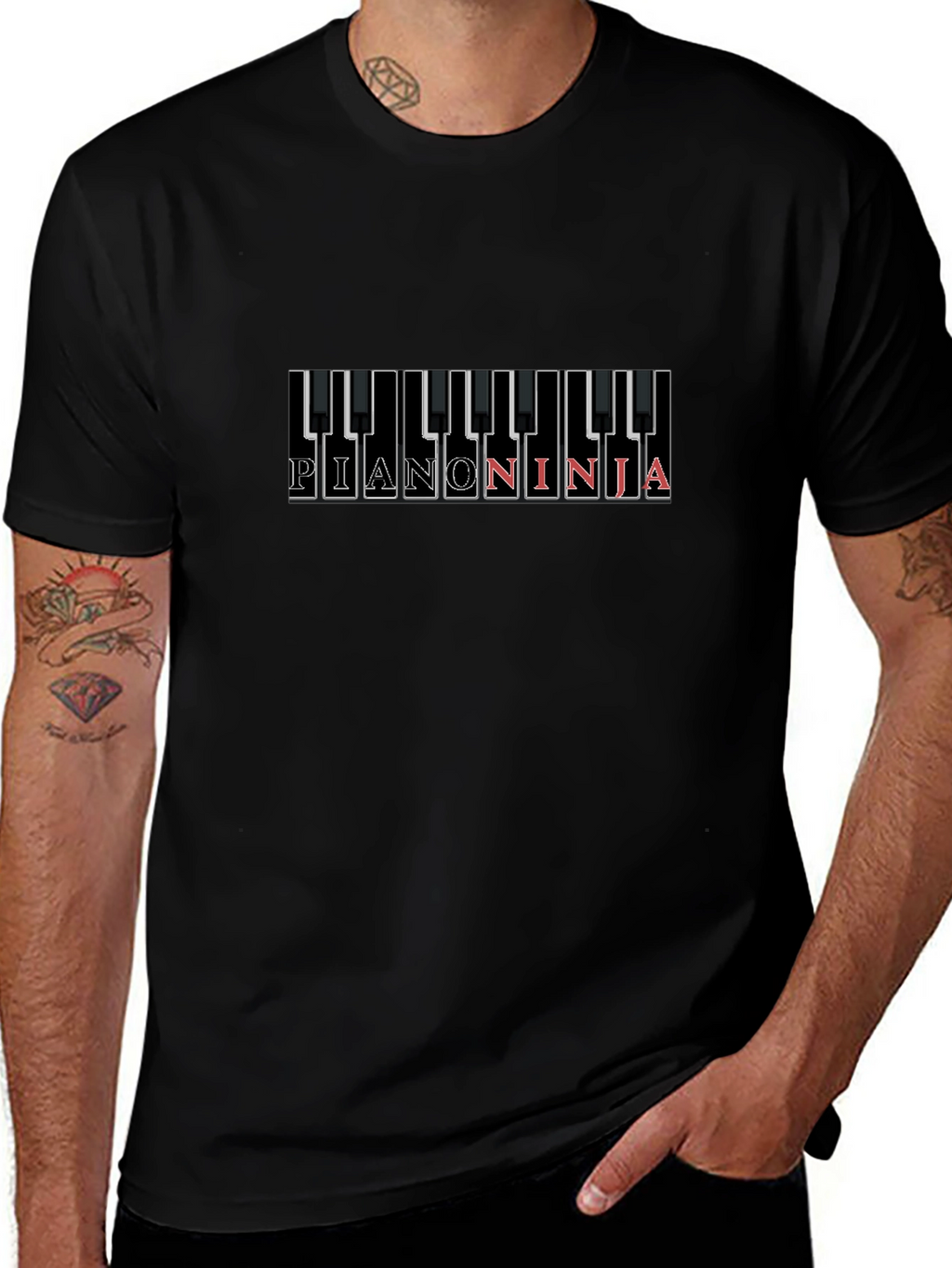 Piano Ninja Graphic Tee - Musician T-Shirt