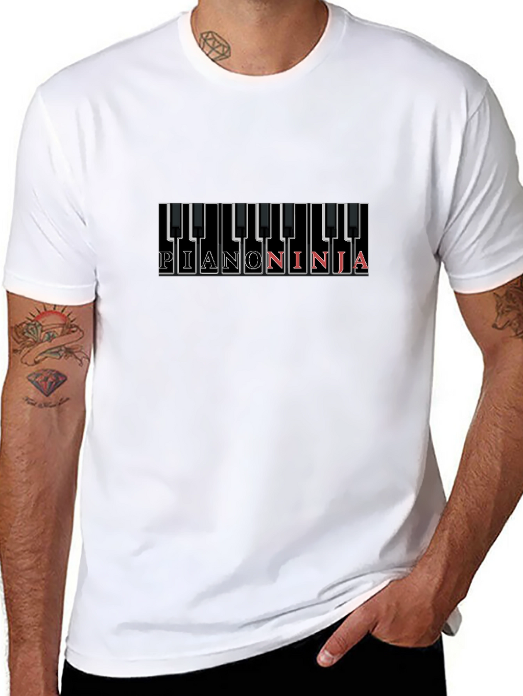 Piano Ninja Graphic Tee - Musician T-Shirt