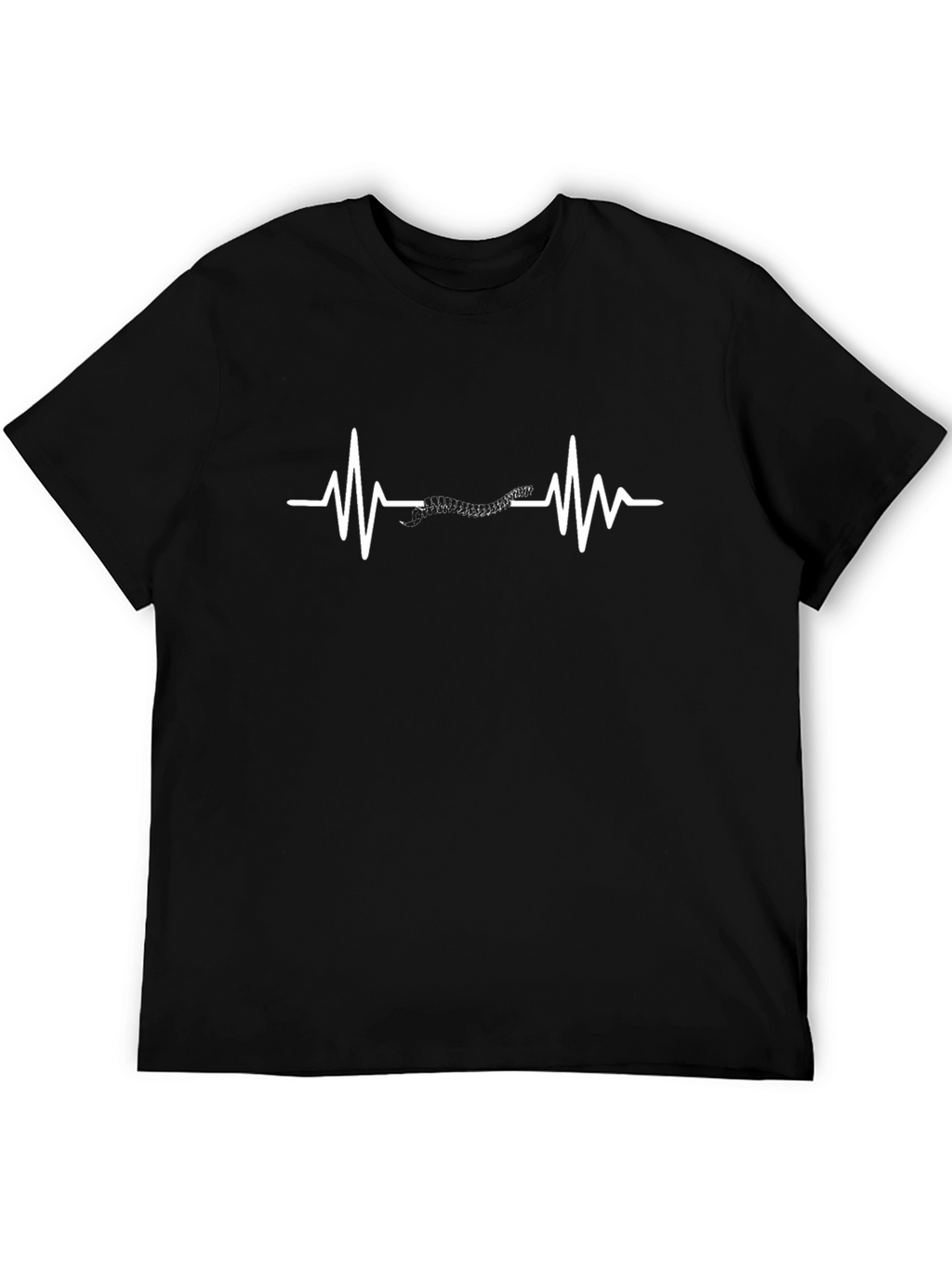 Snake Heartbeat T-Shirt - Black Cotton Tee