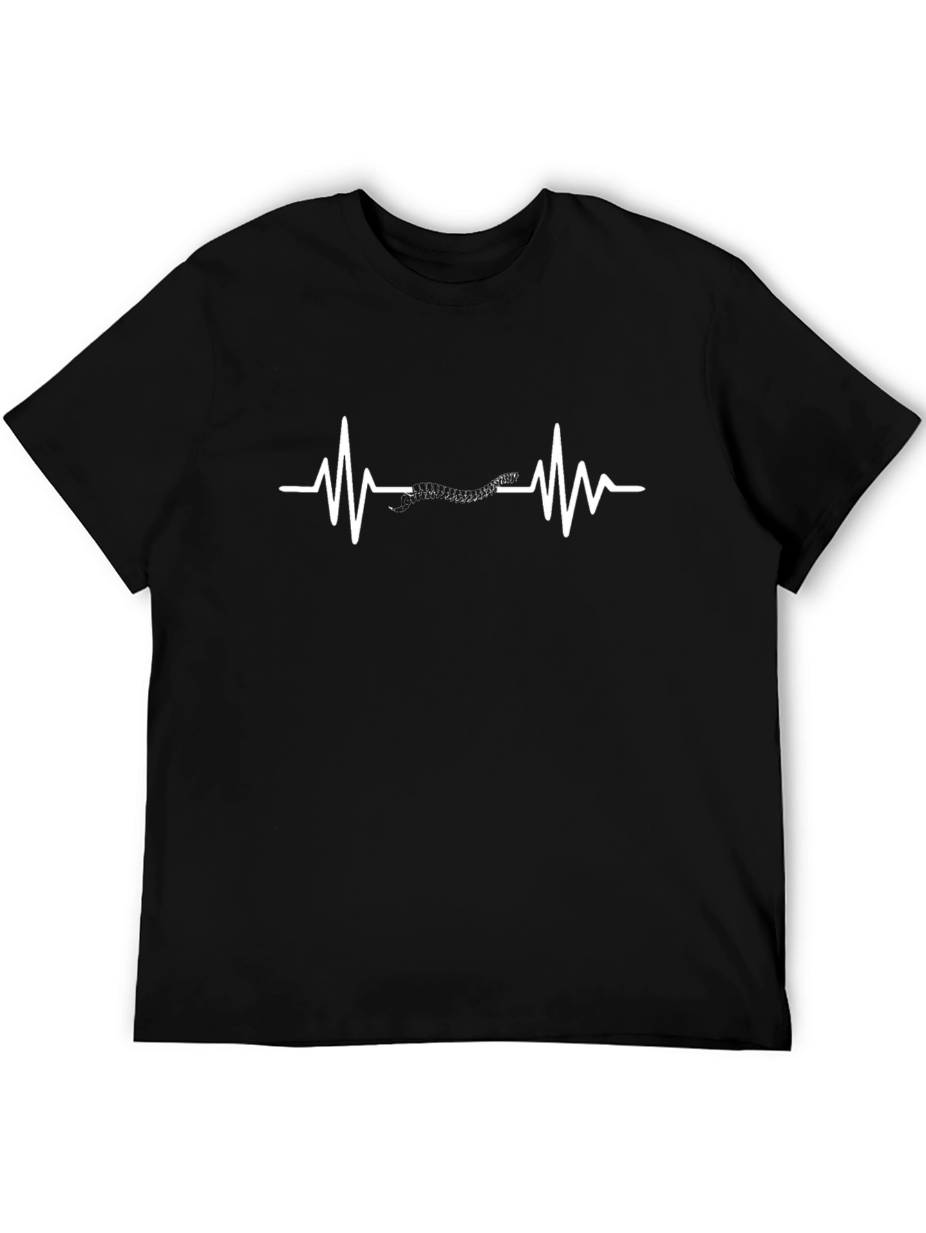 Snake Heartbeat T-Shirt - Black Cotton Tee