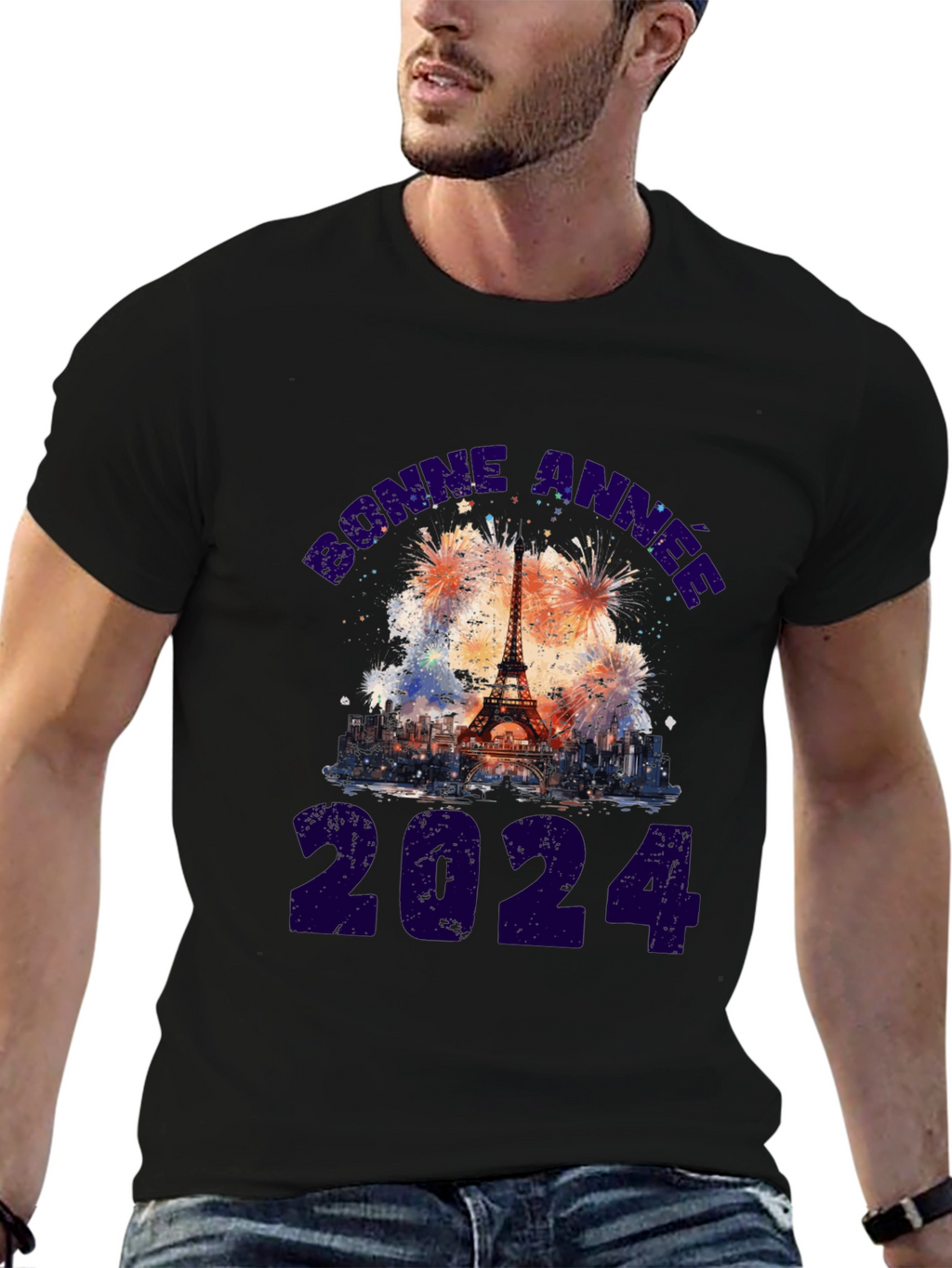 Bonne Annee 2024 Eiffel Tower Tee