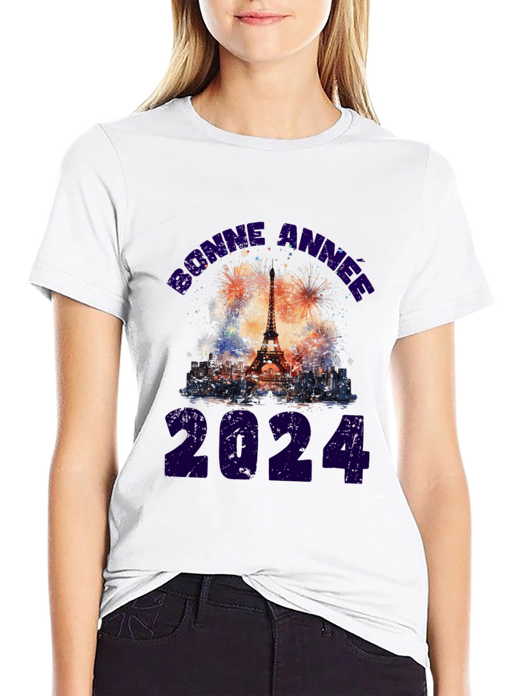 Bonne Annee 2024 Eiffel Tower Tee