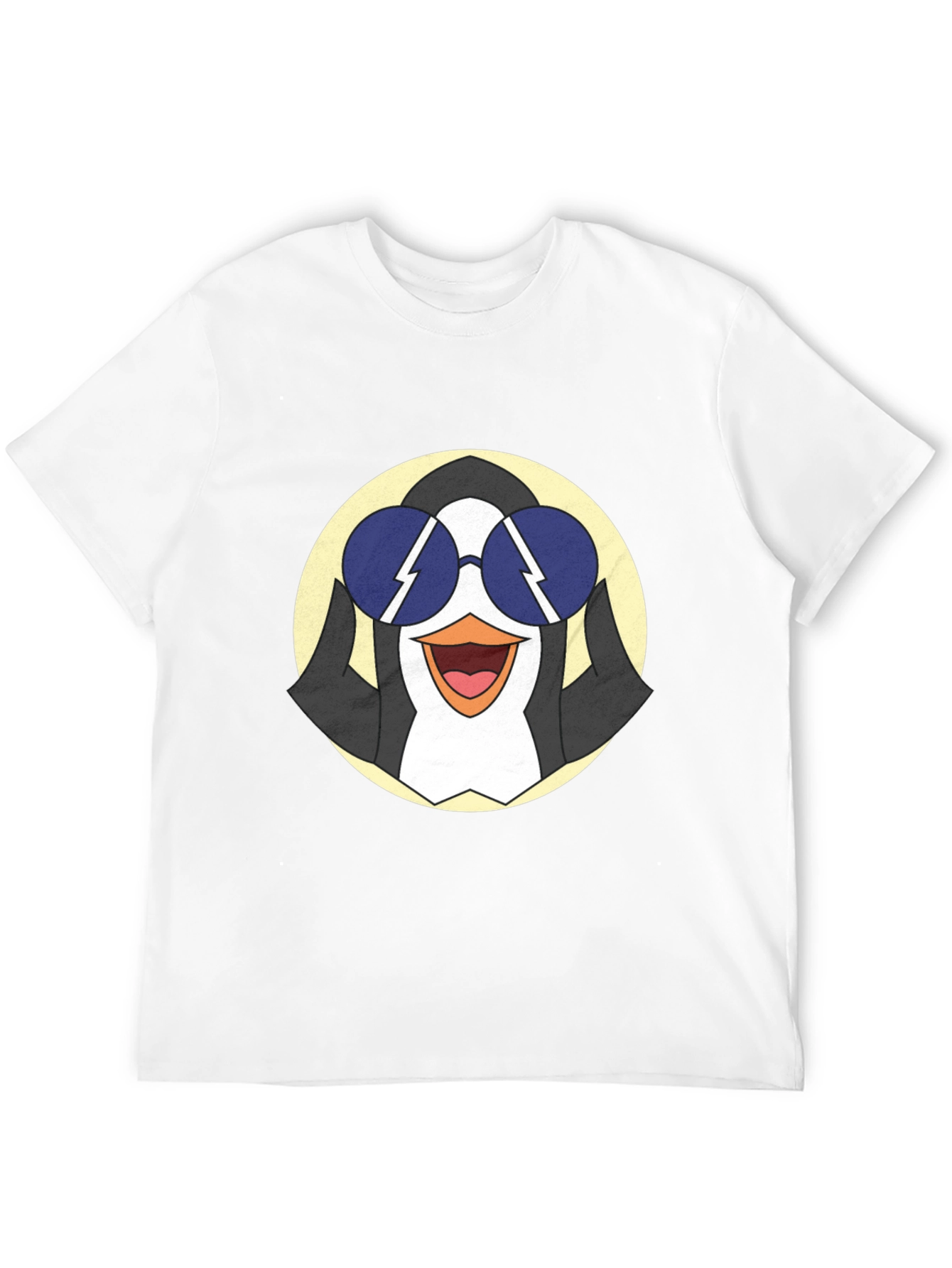 Cool Penguin Graphic Tee - Black Cotton T-Shirt