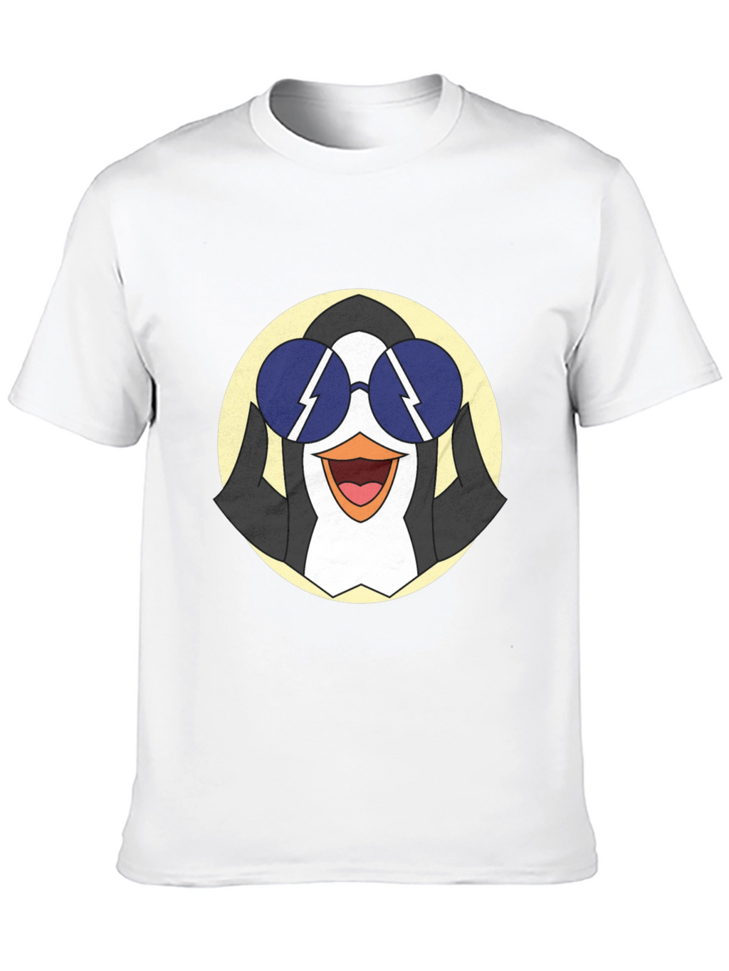 Cool Penguin Graphic Tee - Black Cotton T-Shirt