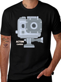 Action Camera Graphic T-Shirt - Black Cotton Tee