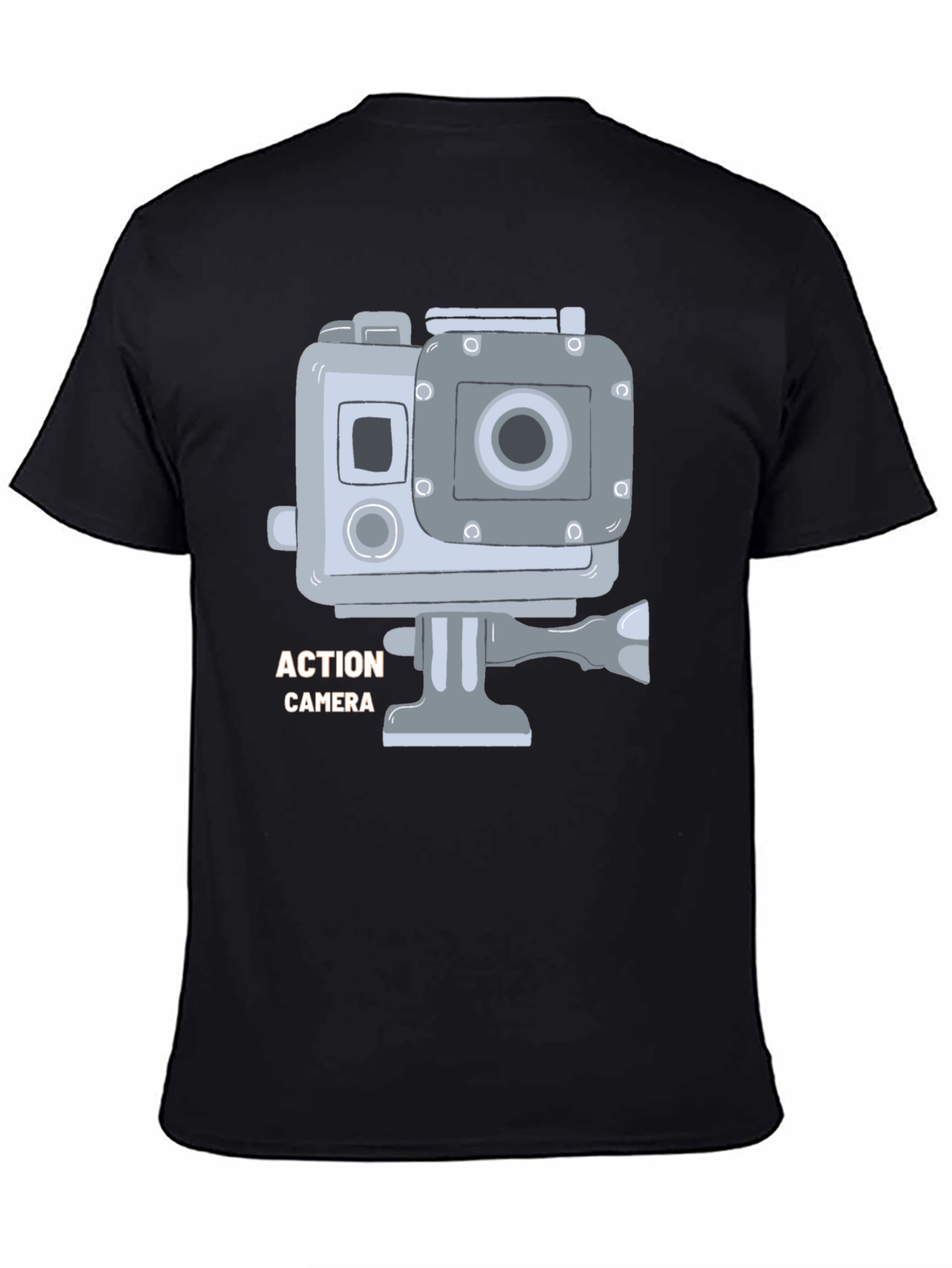 Action Camera Graphic T-Shirt - Black Cotton Tee