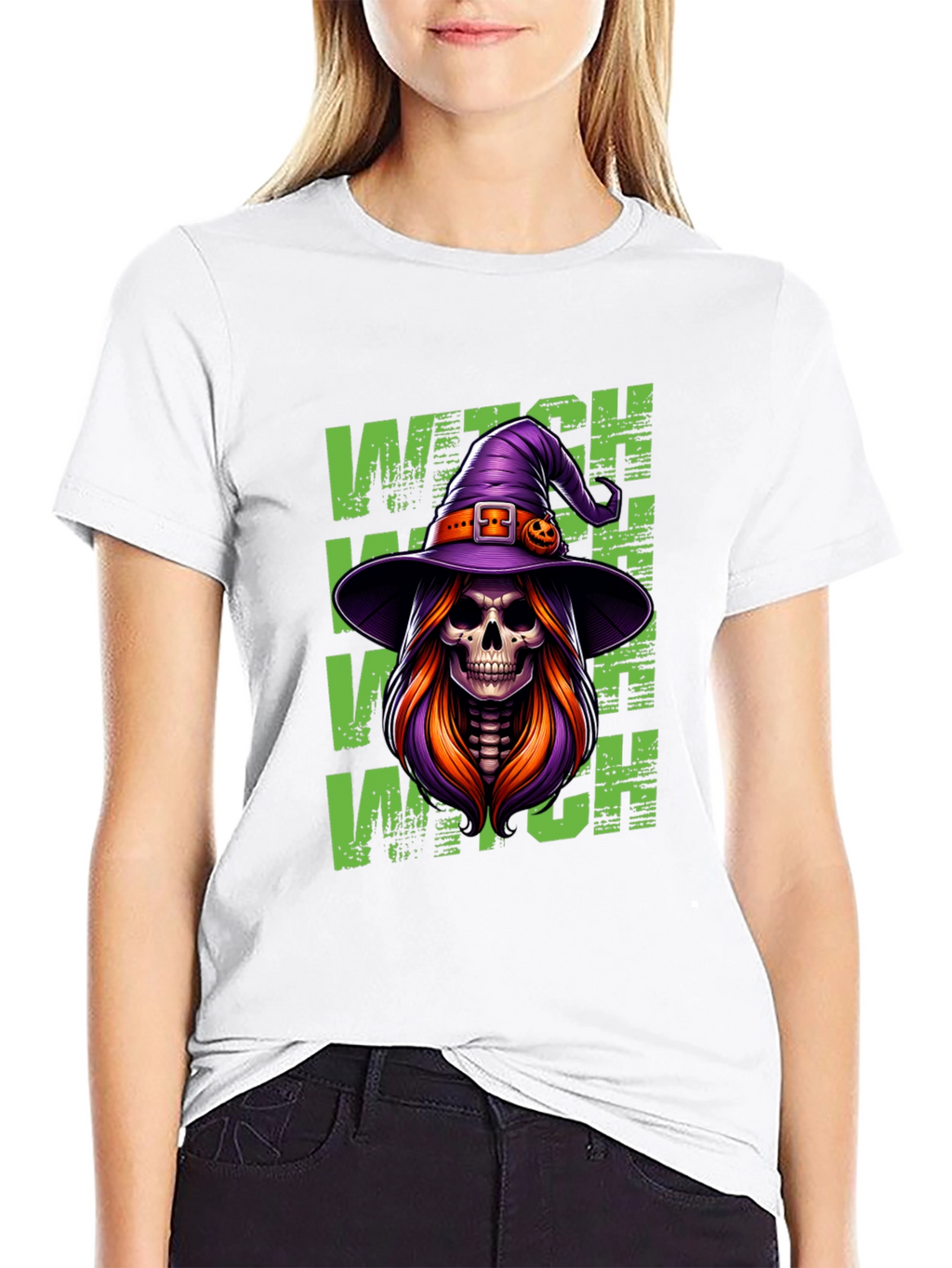 Witch Skeleton Halloween T-Shirt