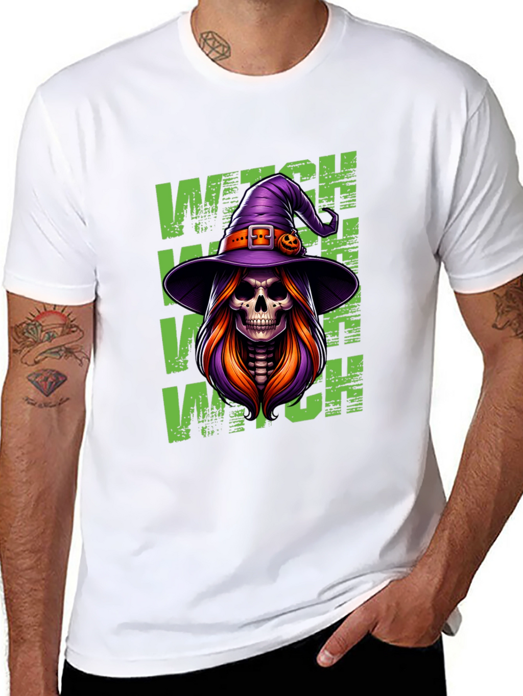 Witch Skeleton Halloween T-Shirt