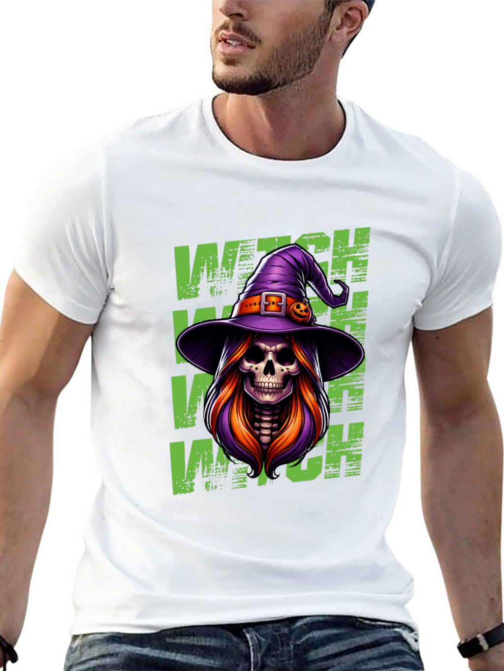 Witch Skeleton Halloween T-Shirt