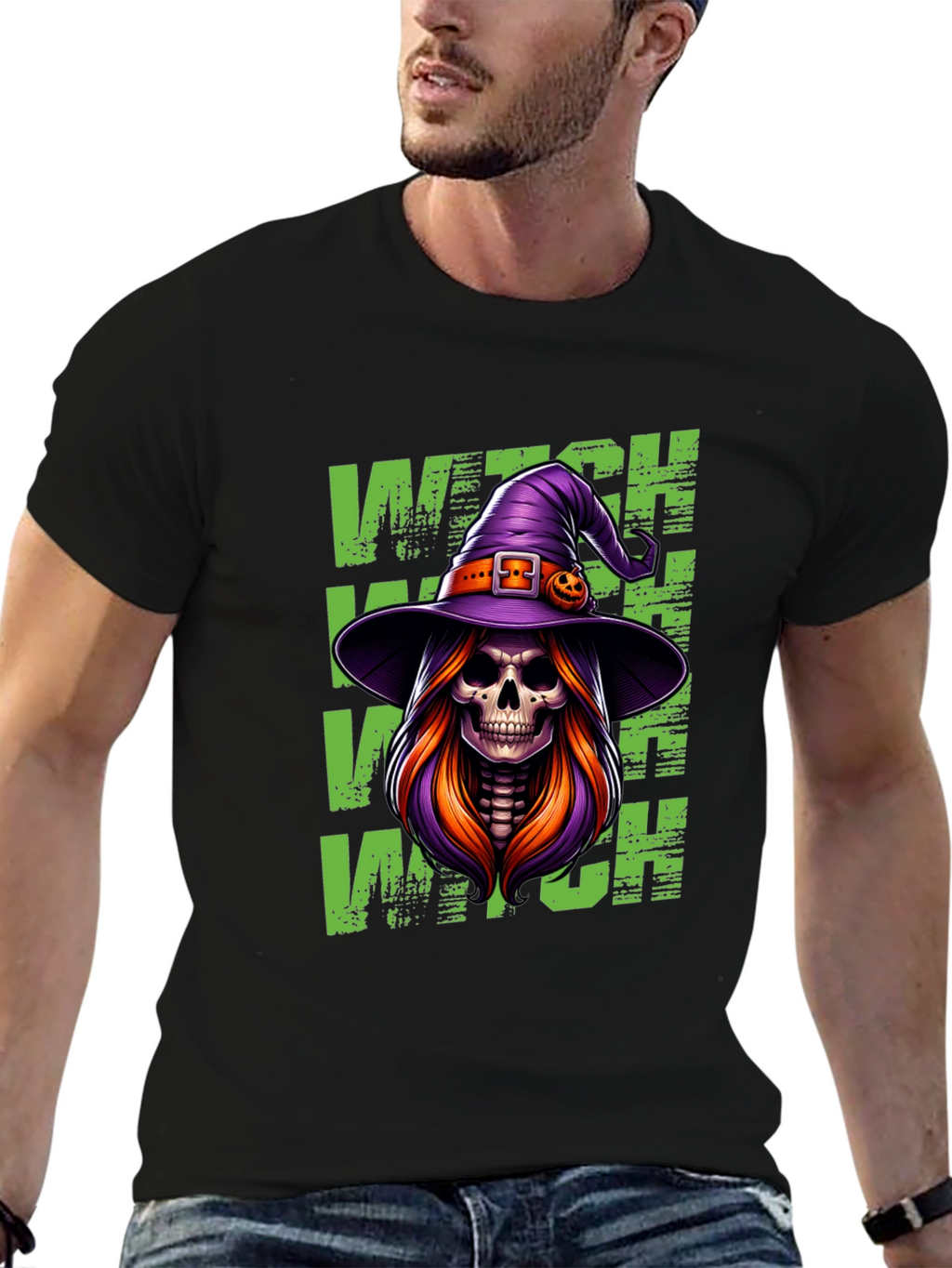 Witch Skeleton Halloween T-Shirt