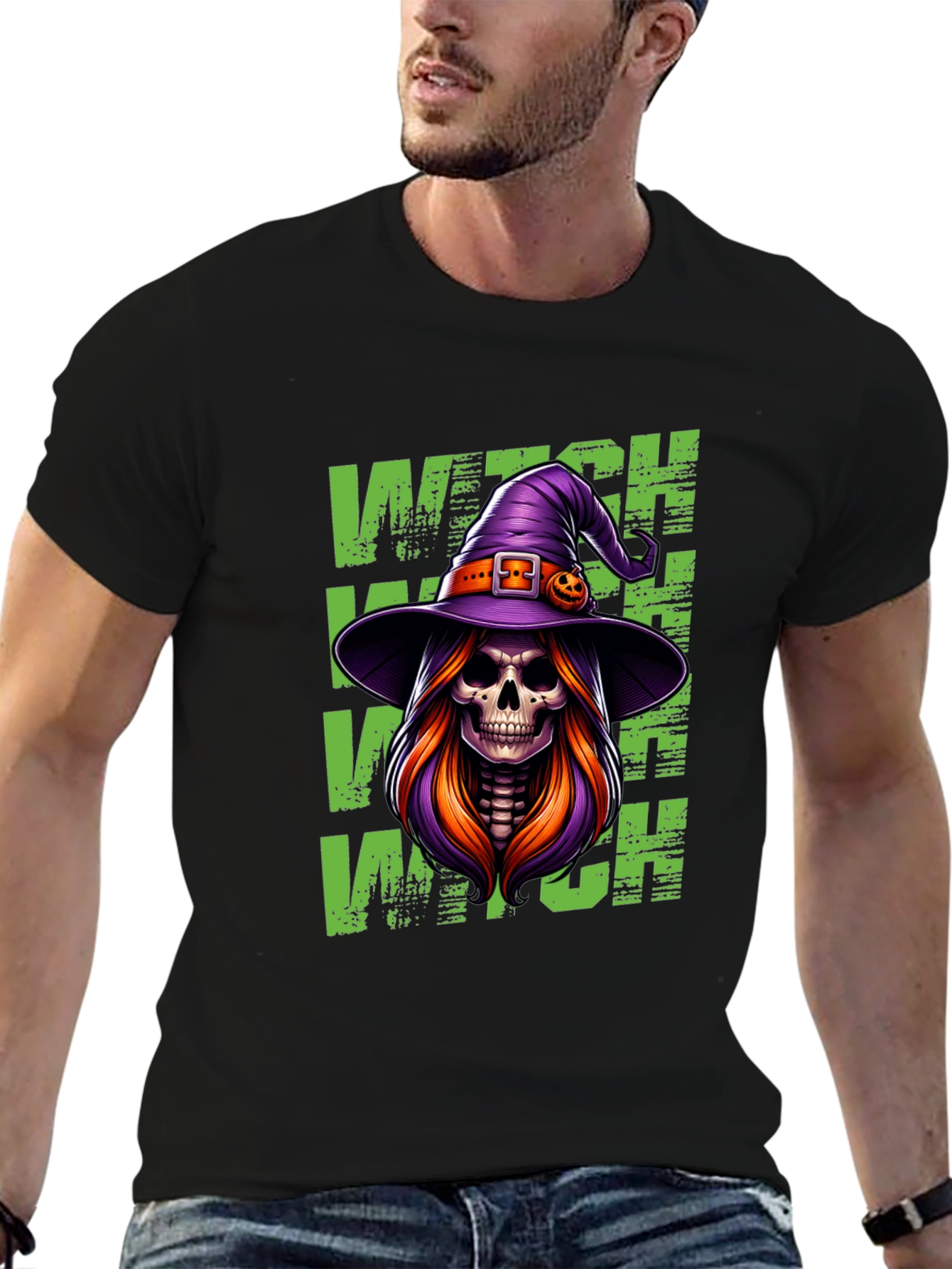 Witch Skeleton Halloween T-Shirt