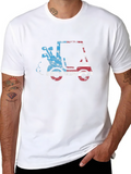 Patriotic Golf Cart Tee - USA Flag Design