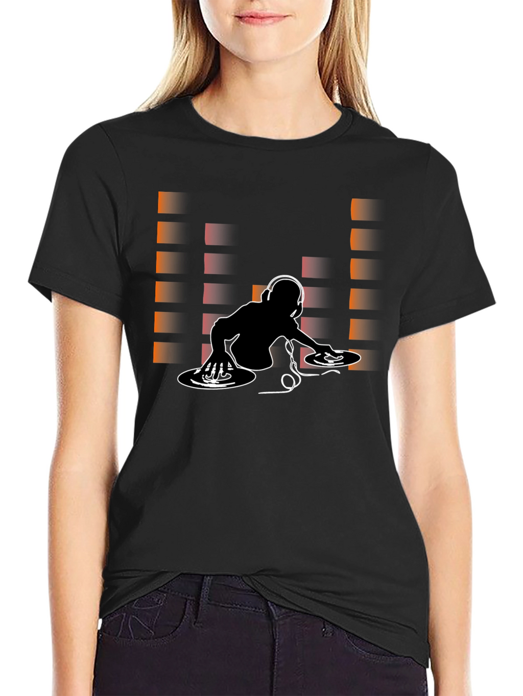 DJ Graphic Print Crew Neck T-Shirt