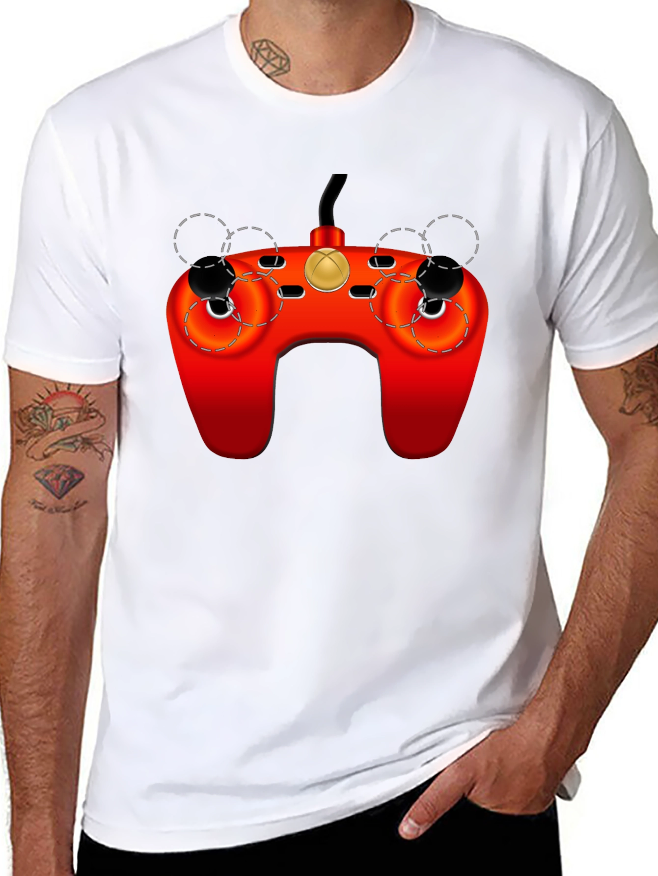 Retro Gaming Controller Graphic Tee - Black