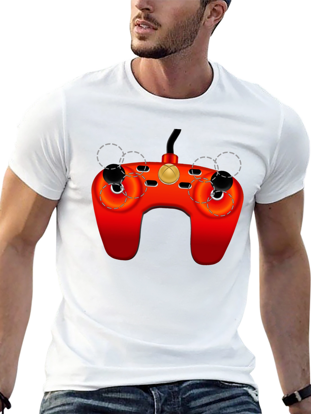 Retro Gaming Controller Graphic Tee - Black