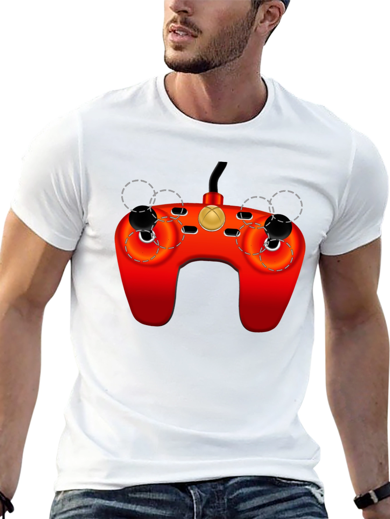 Retro Gaming Controller Graphic Tee - Black