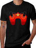 Retro Gaming Controller Graphic Tee - Black
