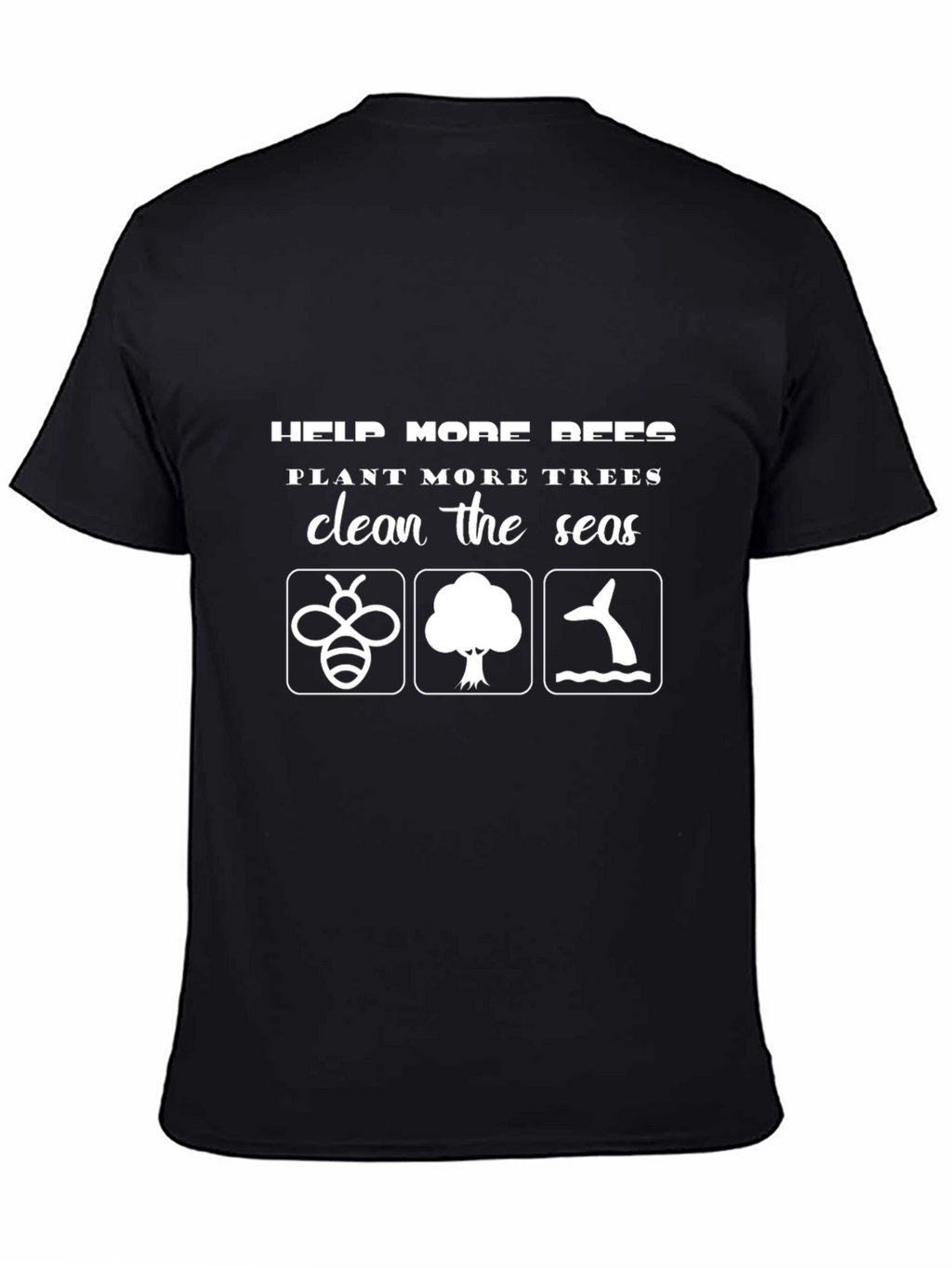 Eco-Friendly Black Graphic T-Shirt - Save the Planet Design