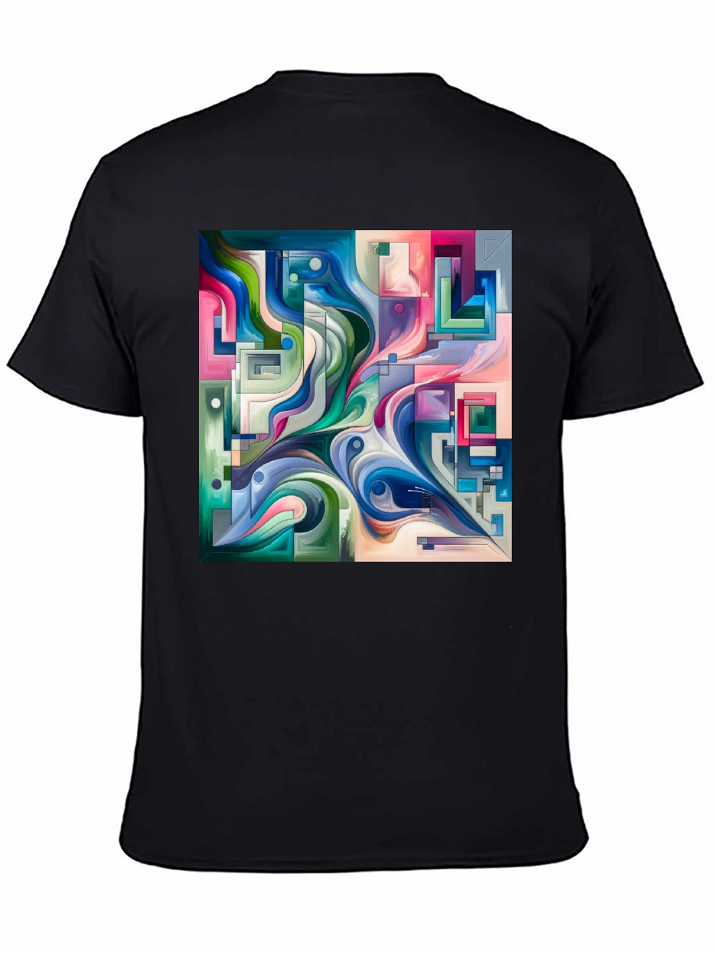 Abstract Art Graphic Print Black T-Shirt