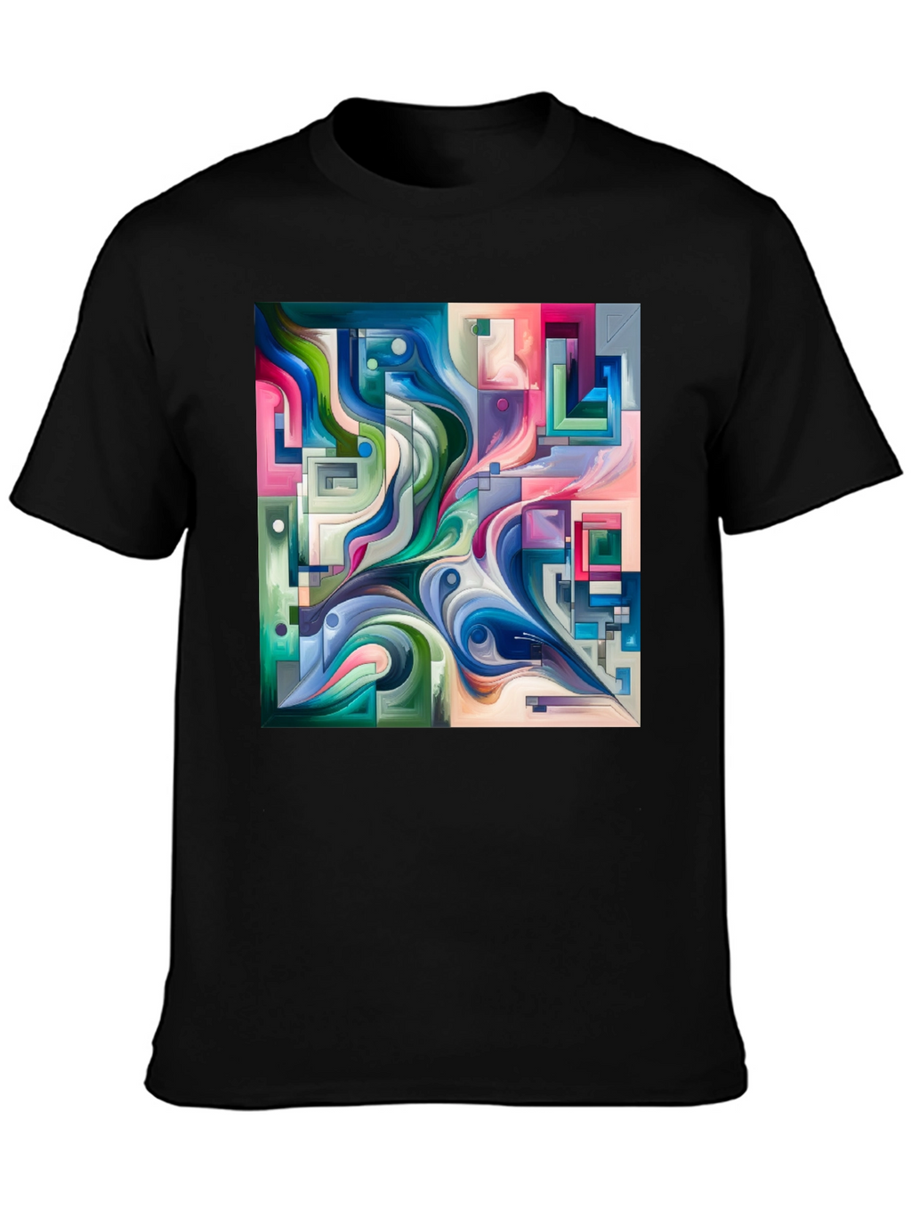 Abstract Art Graphic Print Black T-Shirt