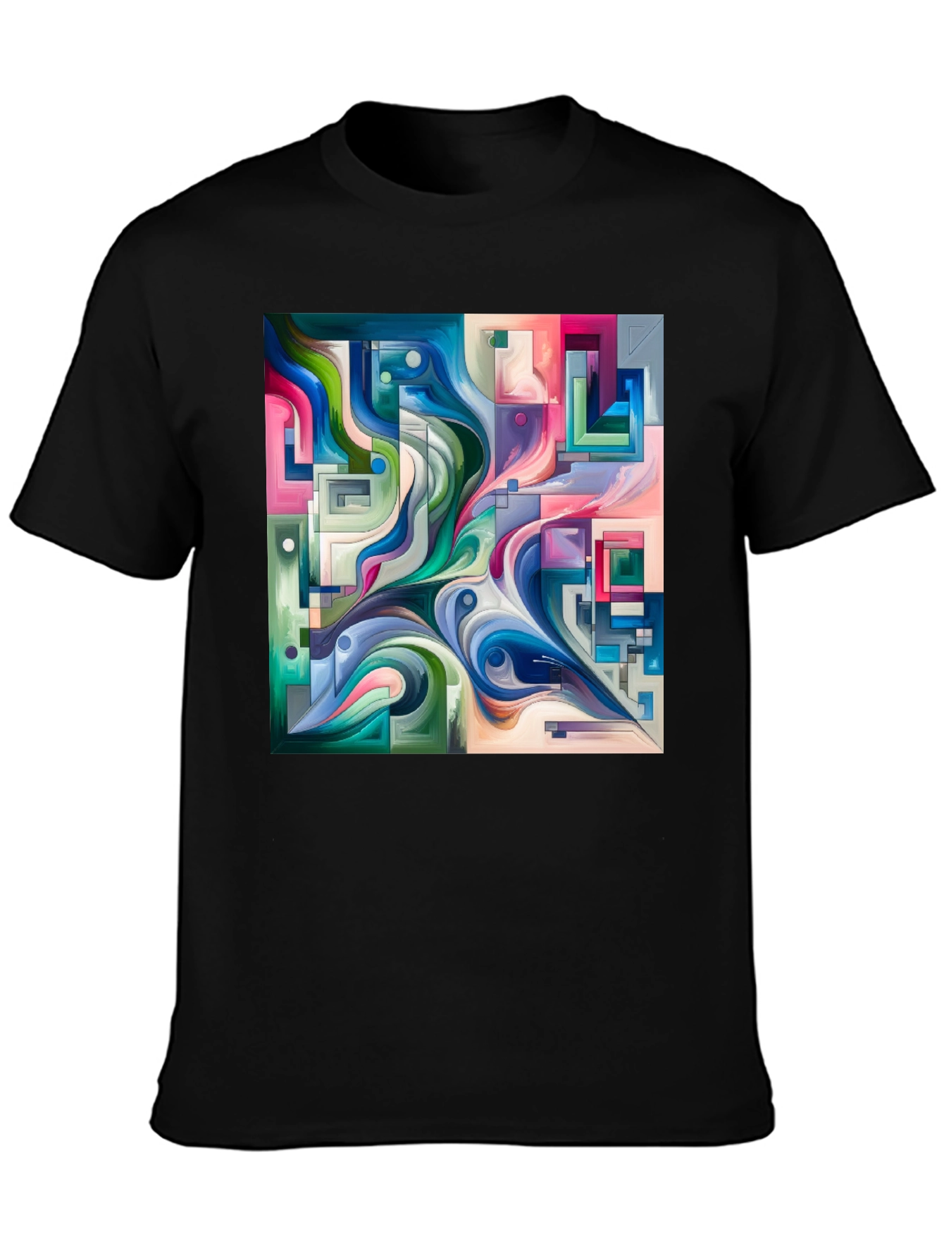 Abstract Art Graphic Print Black T-Shirt