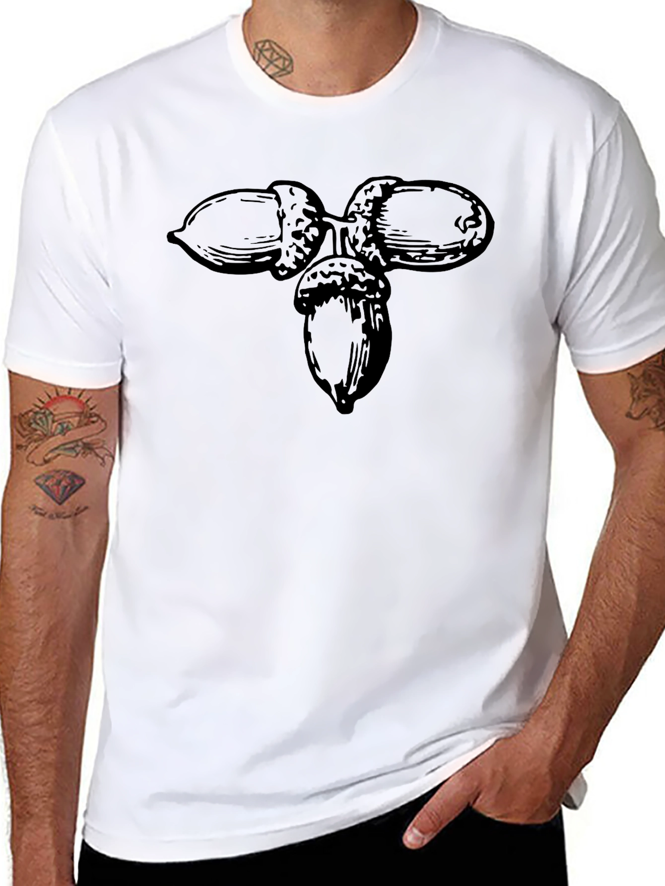 Acorn Trio Graphic Tee - Nature Inspired Casual Wear