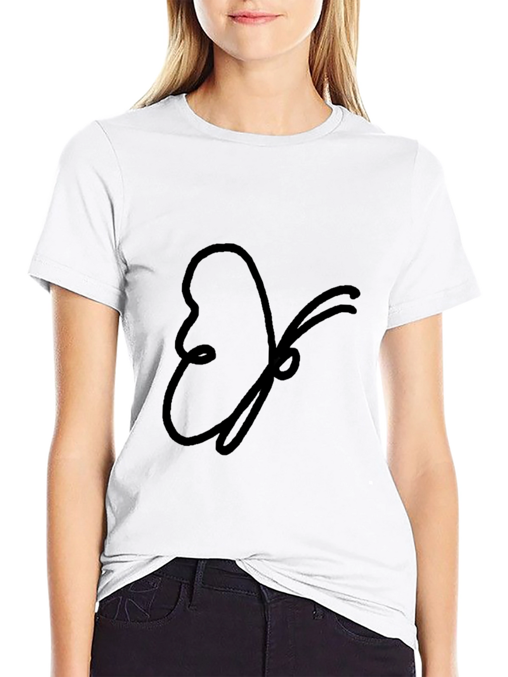 Butterfly Outline Black T-Shirt