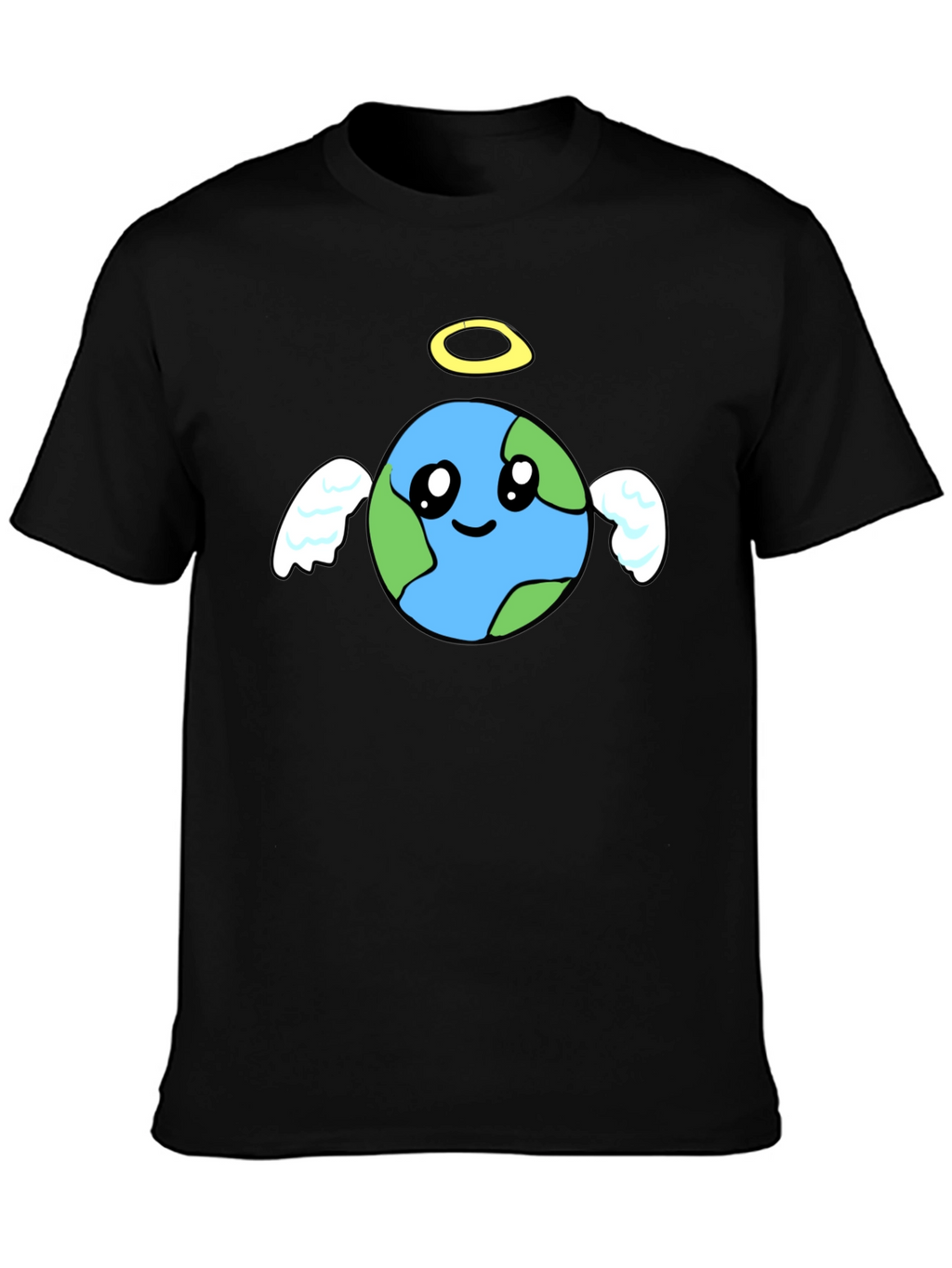 Angel Earth Graphic Black T-Shirt