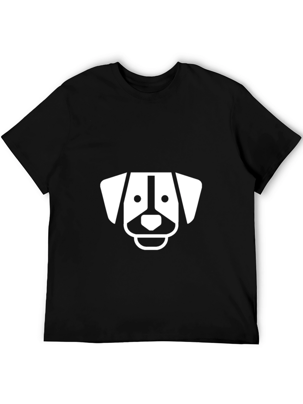 Dog Graphic Tee - Black Cotton T-Shirt