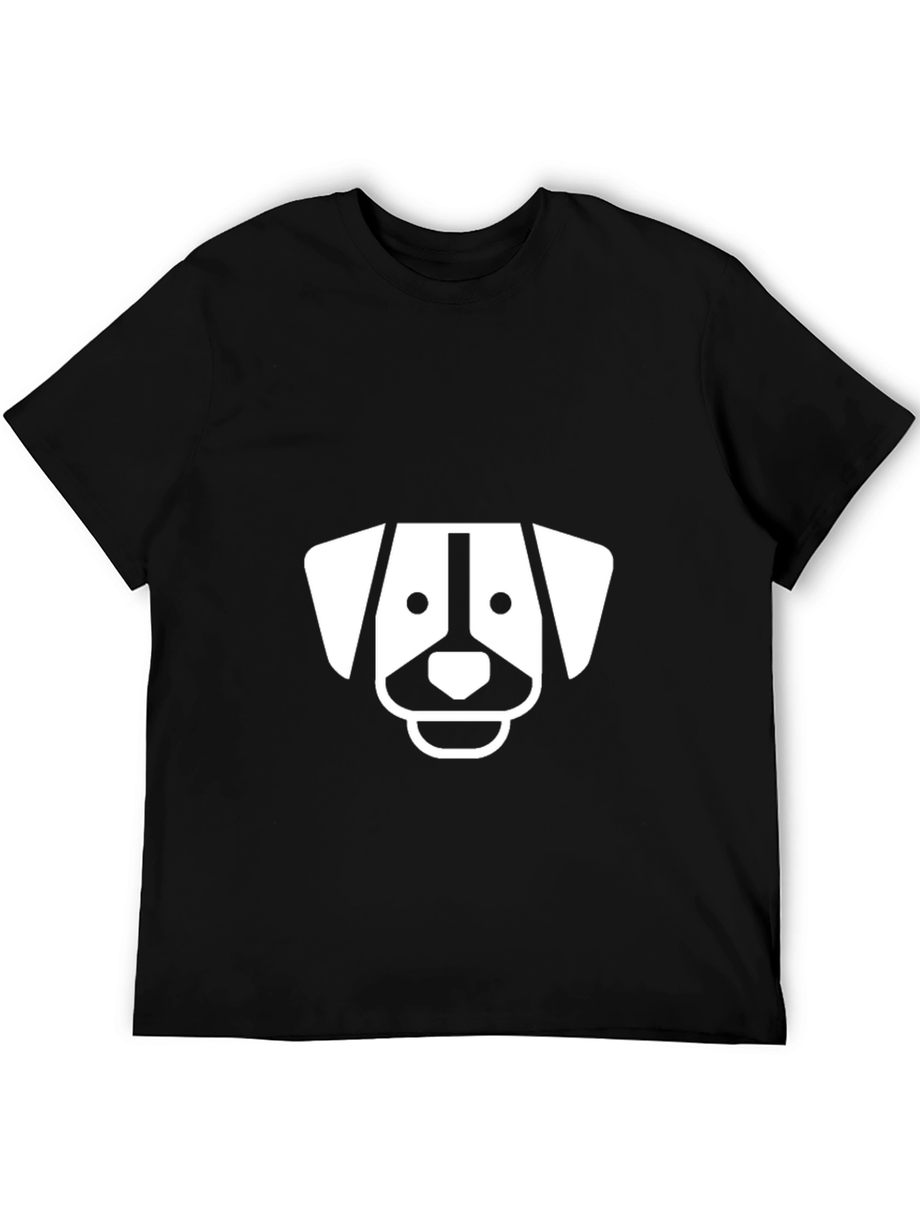 Dog Graphic Tee - Black Cotton T-Shirt