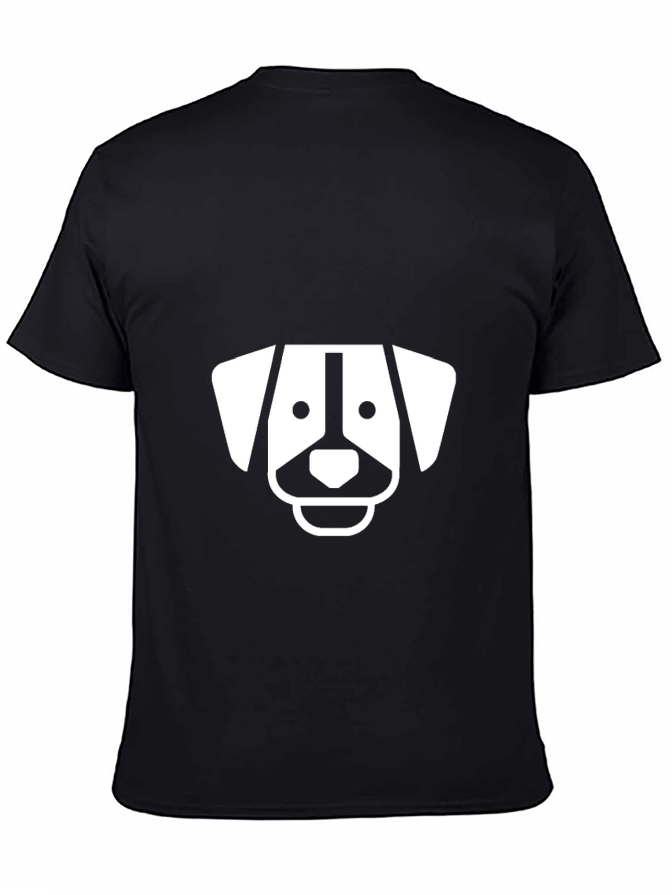 Dog Graphic Tee - Black Cotton T-Shirt