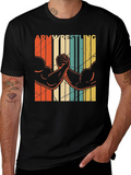 Arm Wrestling Retro Style Graphic T-Shirt