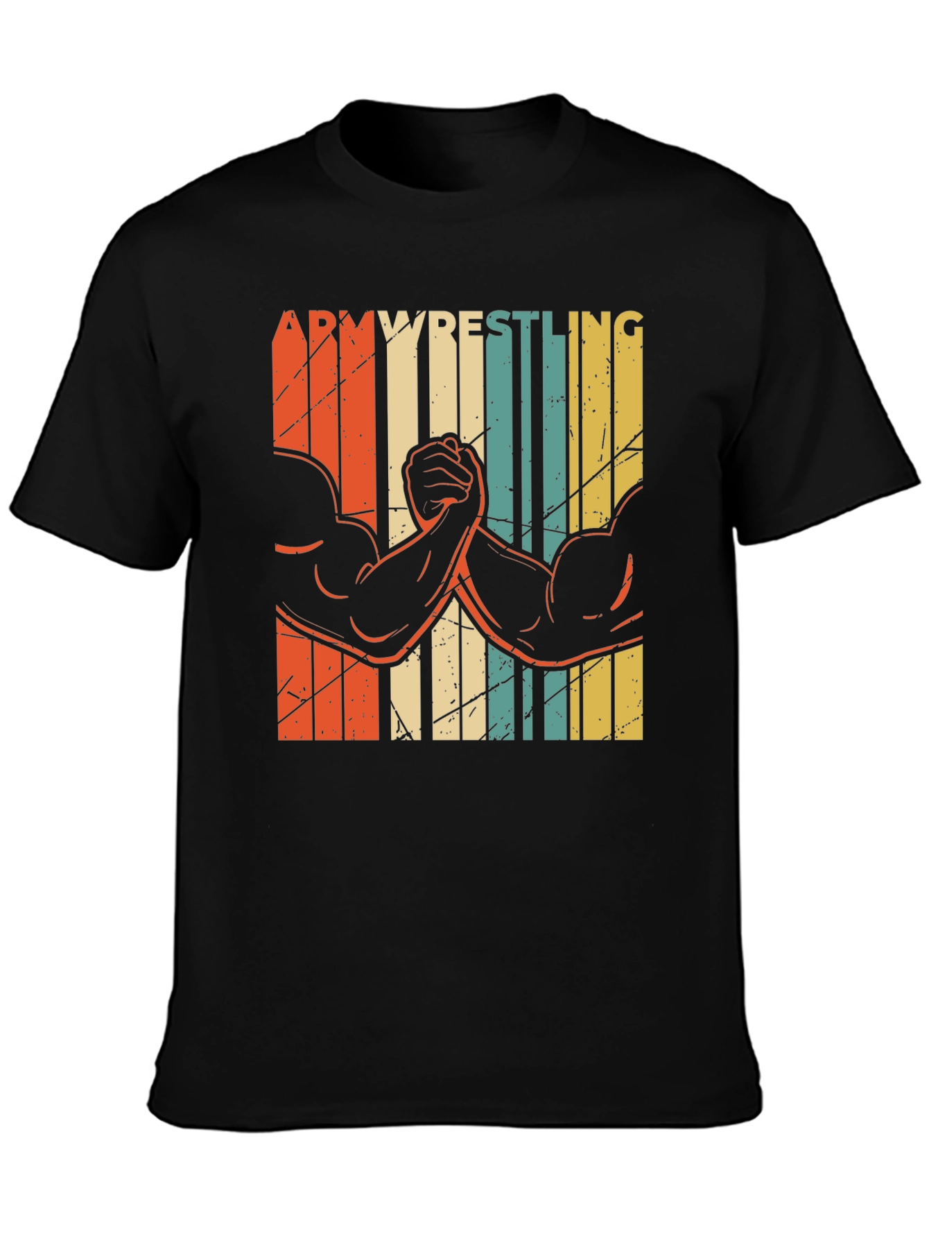 Arm Wrestling Retro Style Graphic T-Shirt