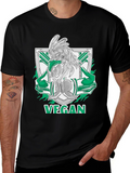 Vegan Rooster Graphic Tee - Black
