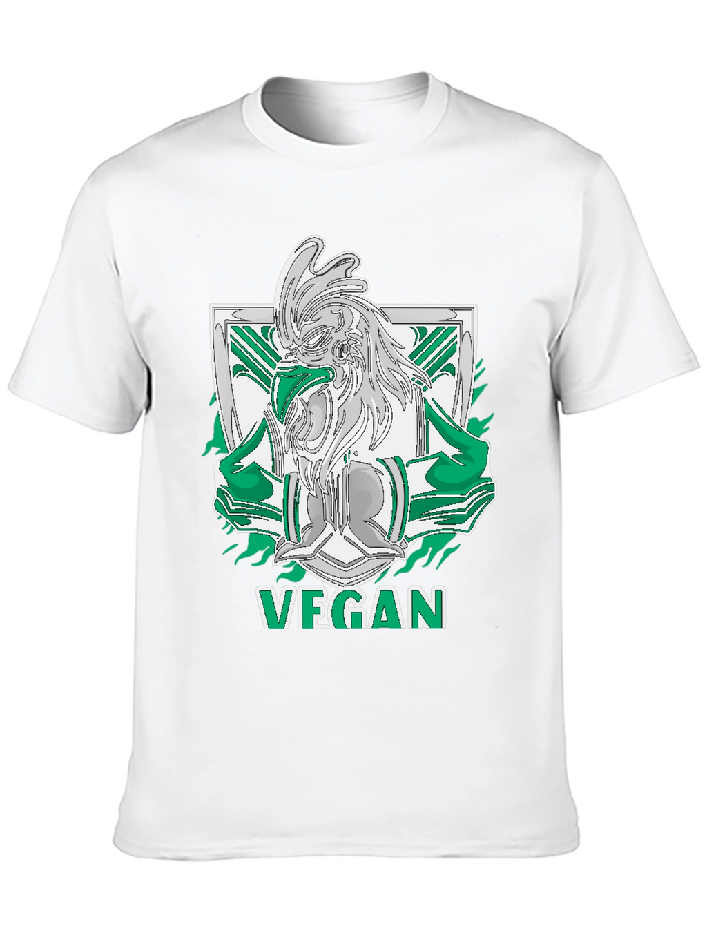 Vegan Rooster Graphic Tee - Black